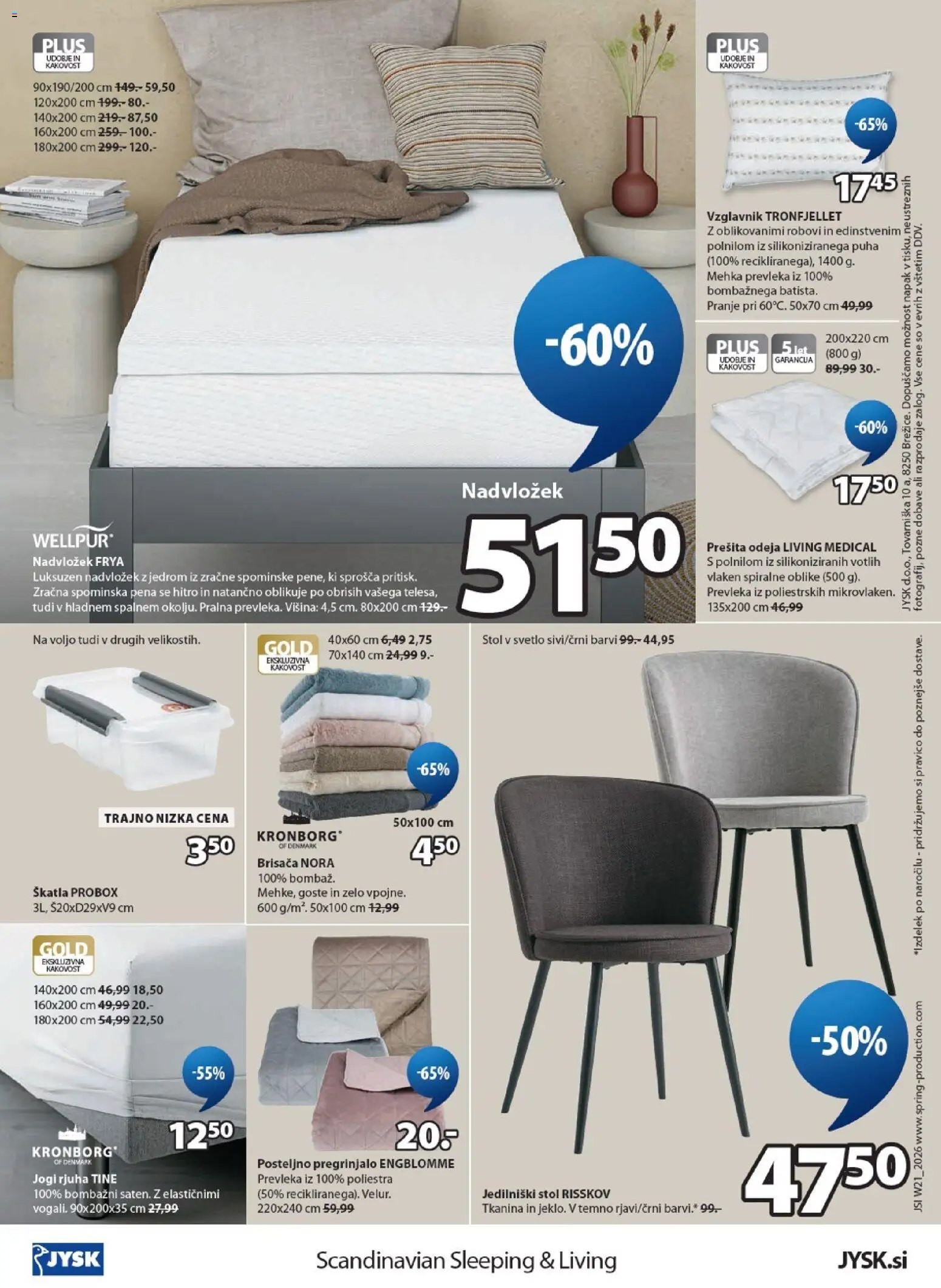 Novi JYSK katalog ponudbe – veljaven od 18.05.2026 | Stran: 12 | Izdelki: Brisača, Prevleka, Stol, Skatla