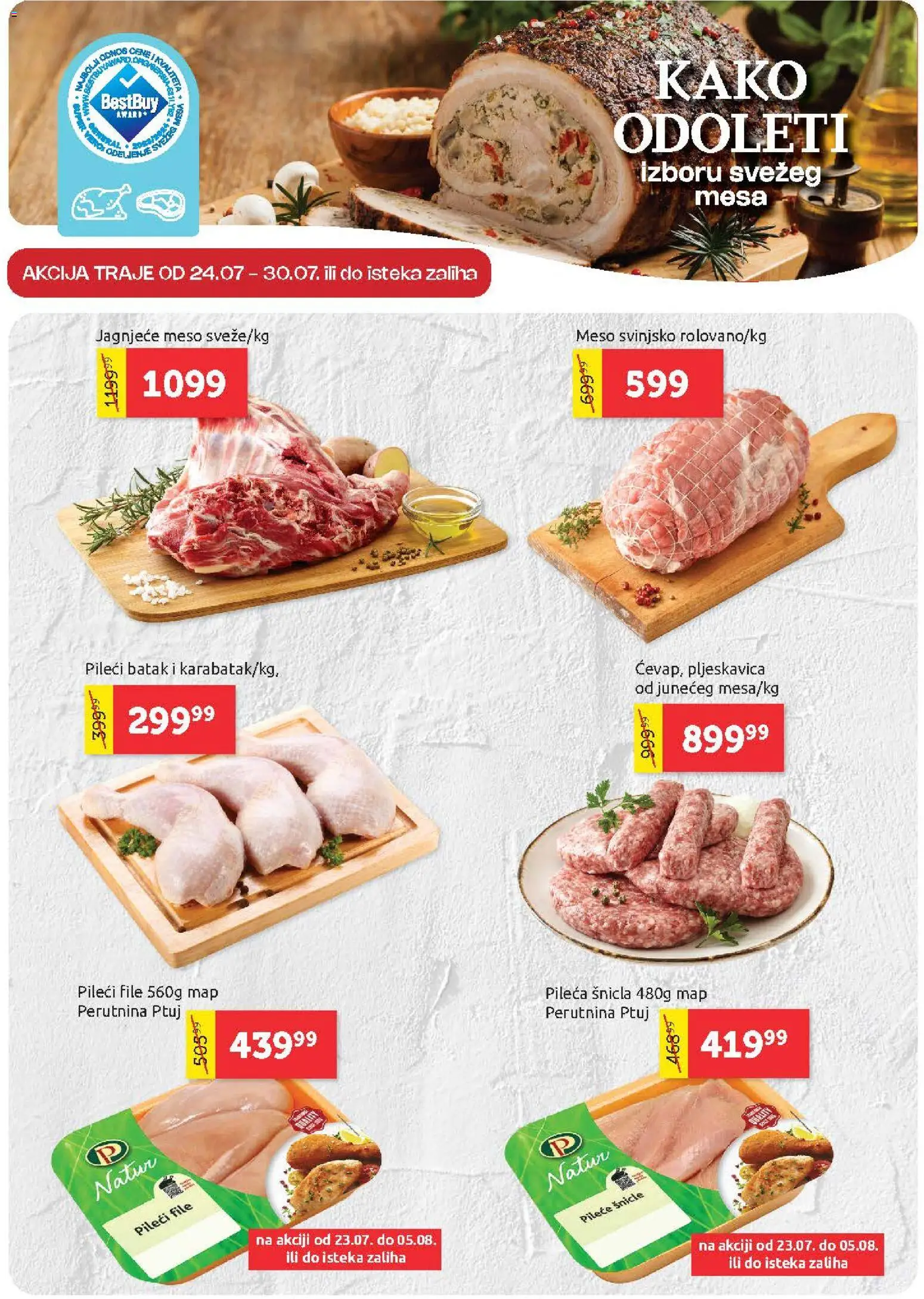 SuperVERO katalog - važi od 23.07.2026 | Strana: 3 | Proizvode: Jagnjeće meso, Pileći file, Pileći batak, Meso