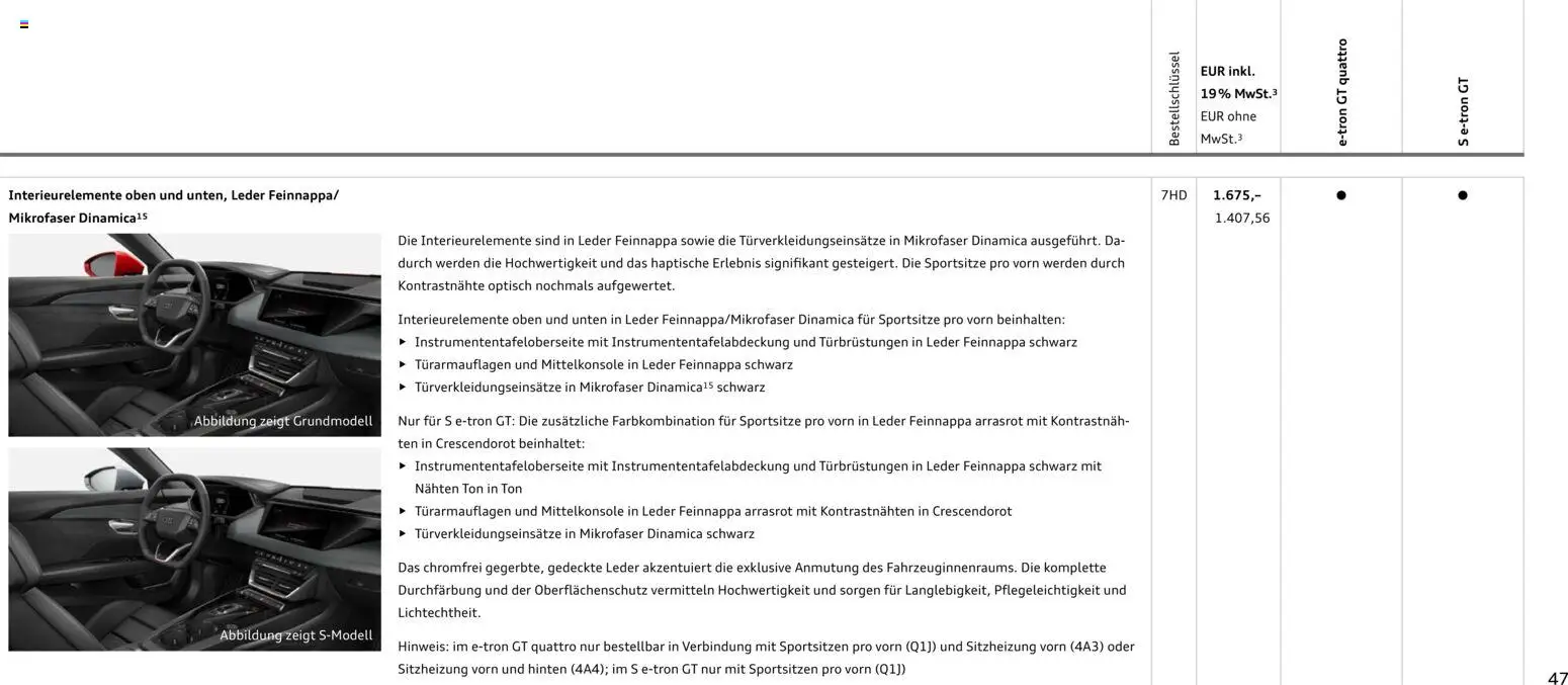 Audi e-tron GT – gültig ab 28.10.2025 | Seite: 47