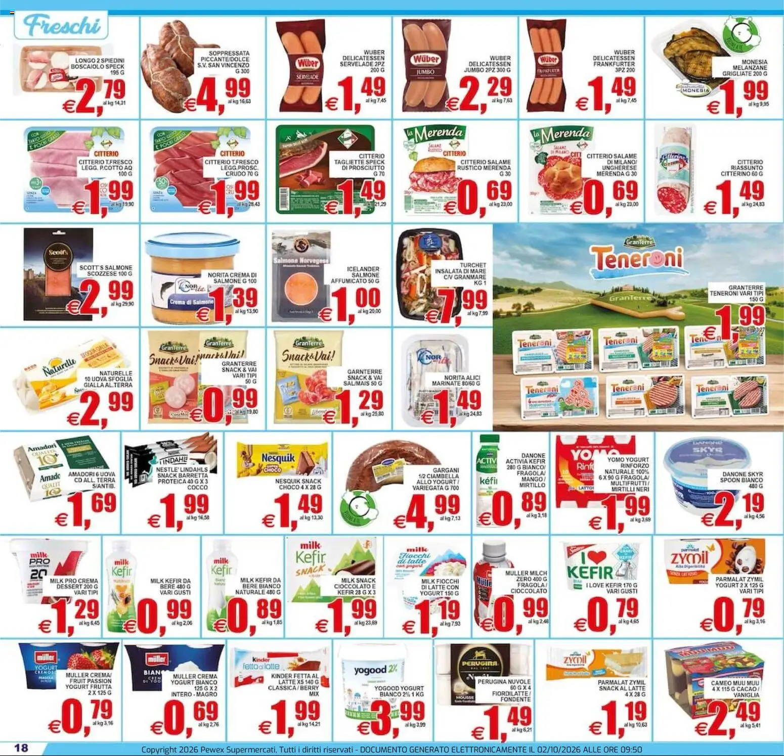 Volantino Pewex del 02/10/2026 | Pagina: 18 | Prodotti: Speck, Cd, Fiocchi, Insalata