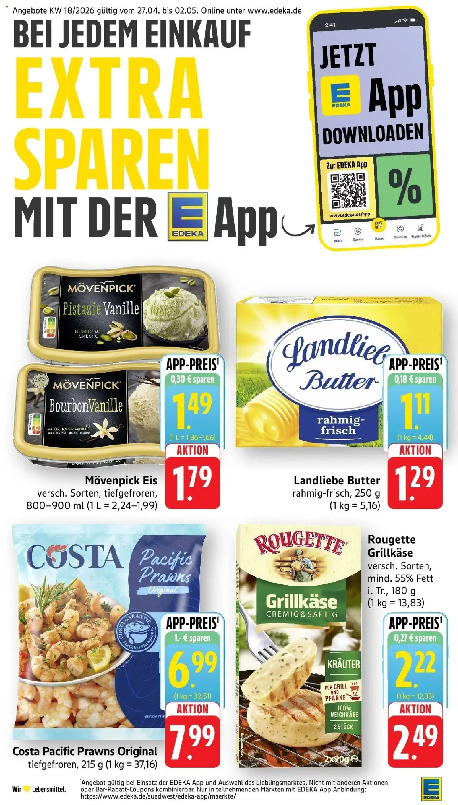 Angebote – gültig ab 27.04.2026 | Seite: 3 | Produkte: Grill, Butter, Landliebe butter, Eis