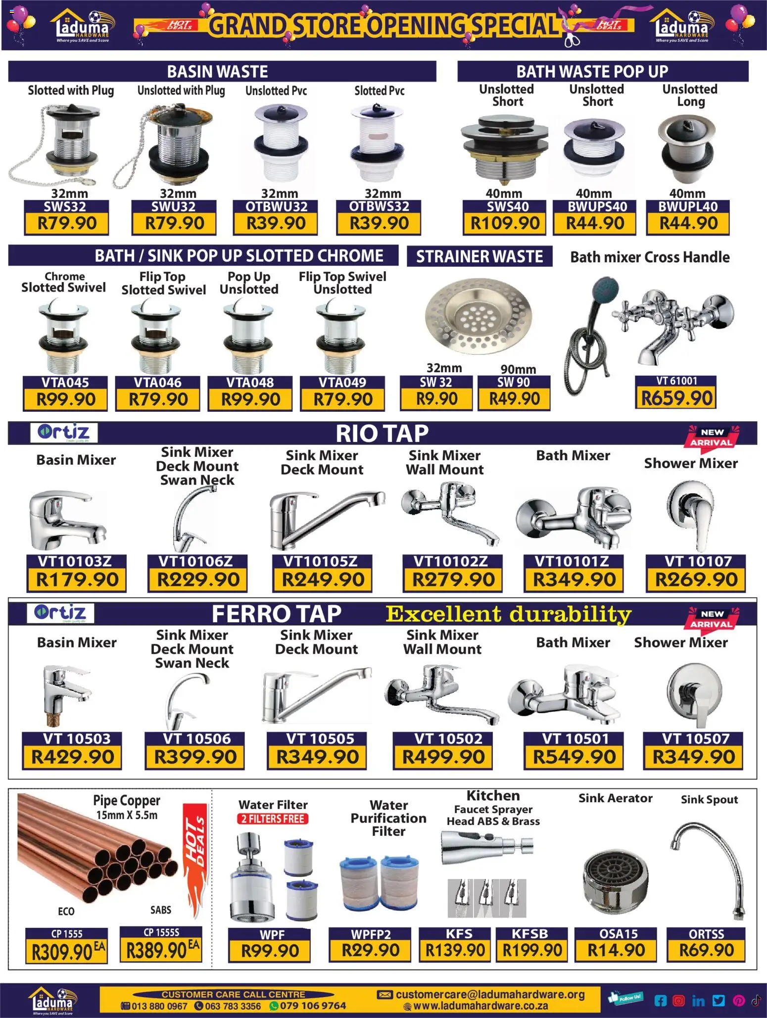 New Laduma Hardware catalogue – valid from 20/08/2026 | Page: 27 | Products: Mixer, Shower, Pipe, Water