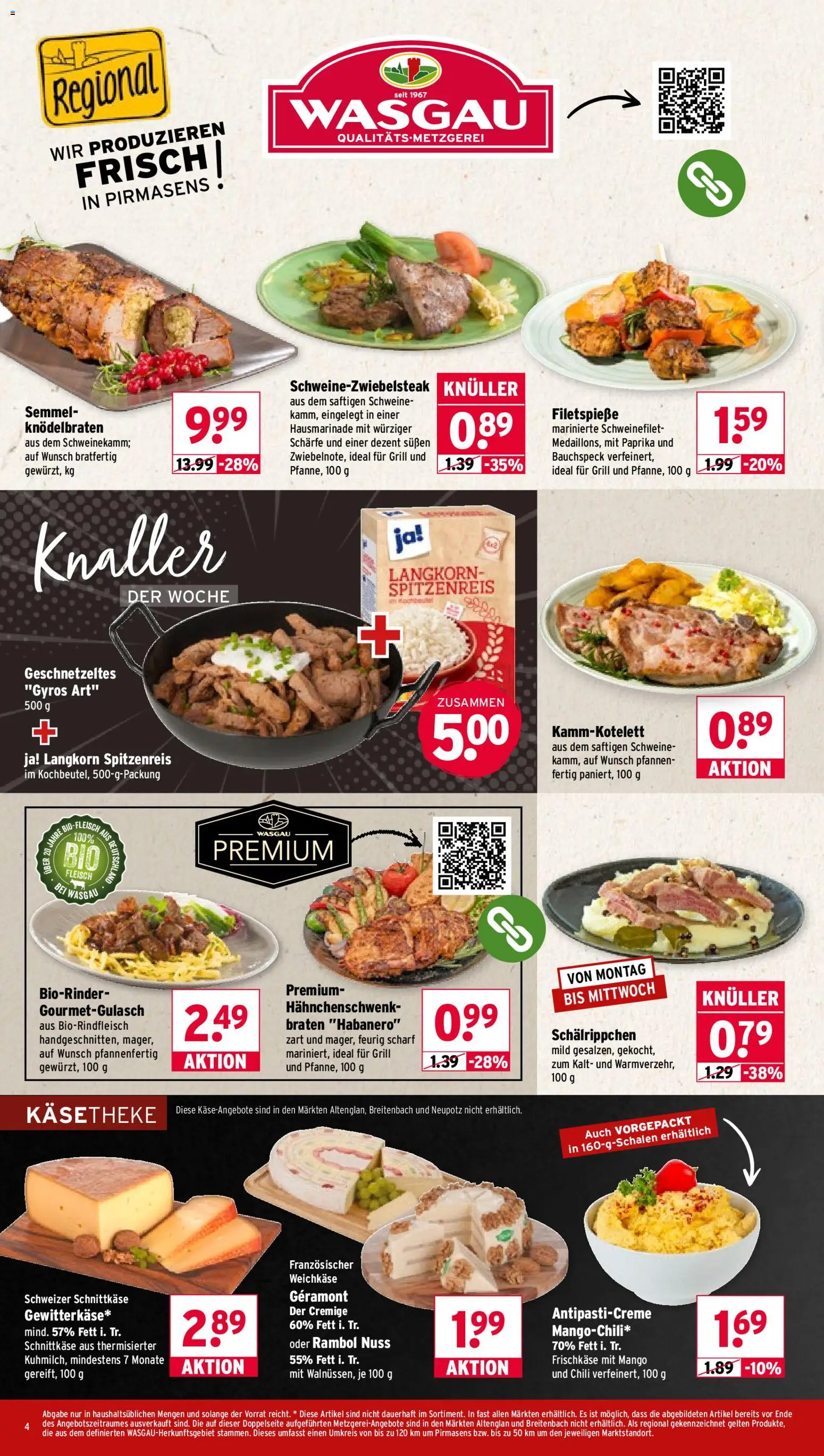 Wasgau Prospekt – gültig ab 19.10.2026 | Seite: 4 | Produkte: Grill, Schweinefilet, Gyros, Paprika