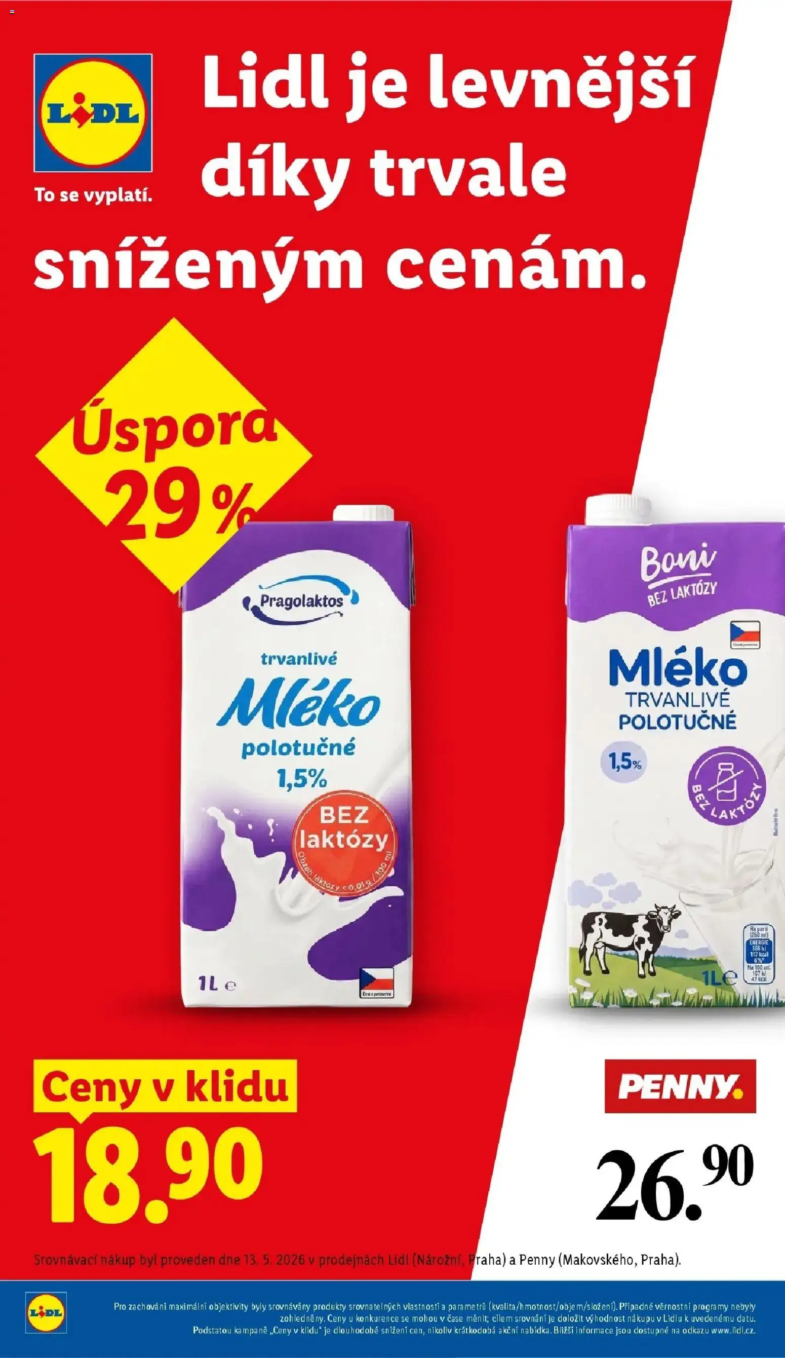 Lidl aktuální leták od 18.05.2026 | Strana: 4 | Produkty: Mléko polotučné, Mléko