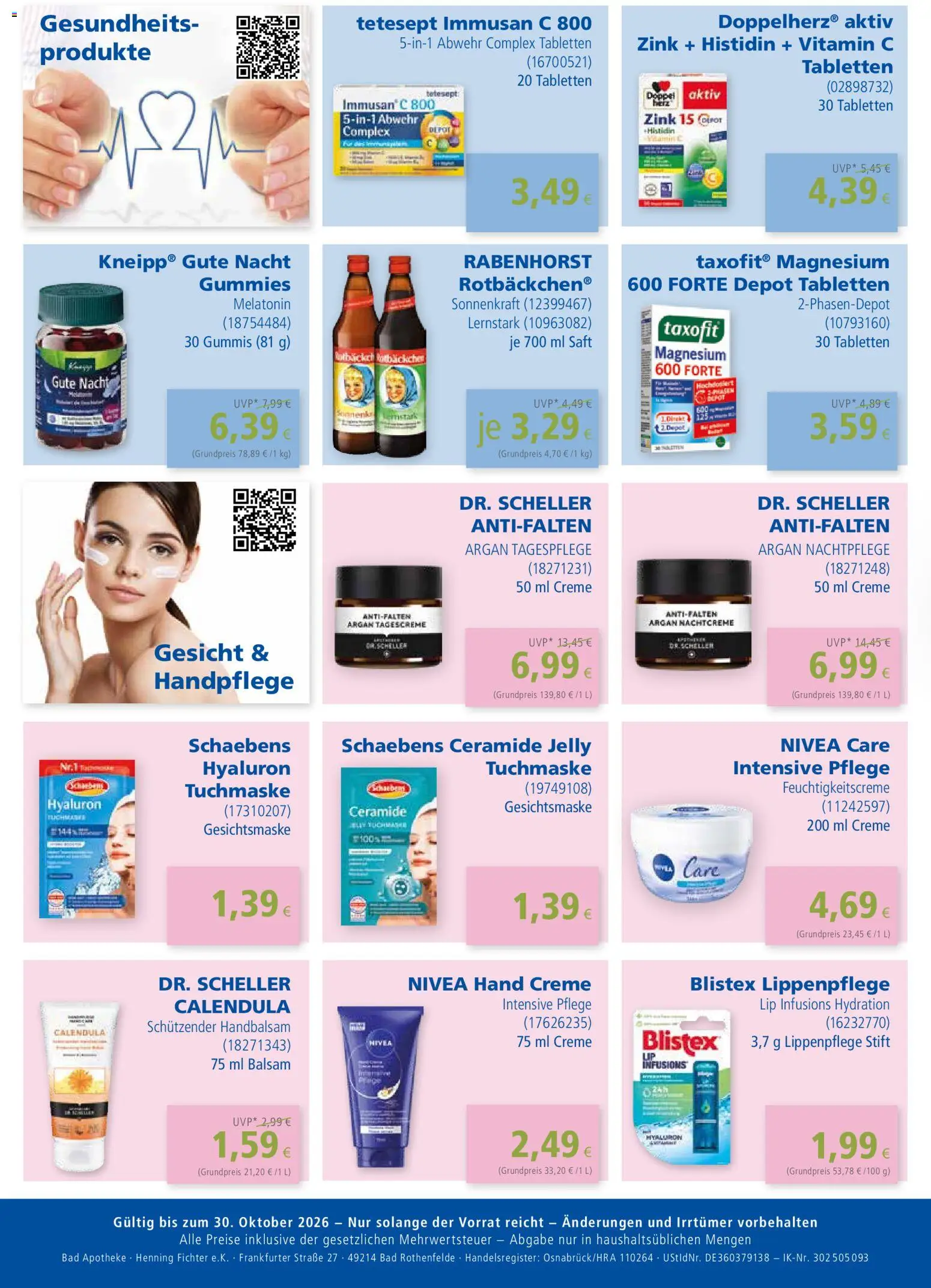 Apotal Drogerieknüller – gültig ab 10.09.2026 | Seite: 4 | Produkte: Bad, Creme, Tagescreme, Nachtcreme