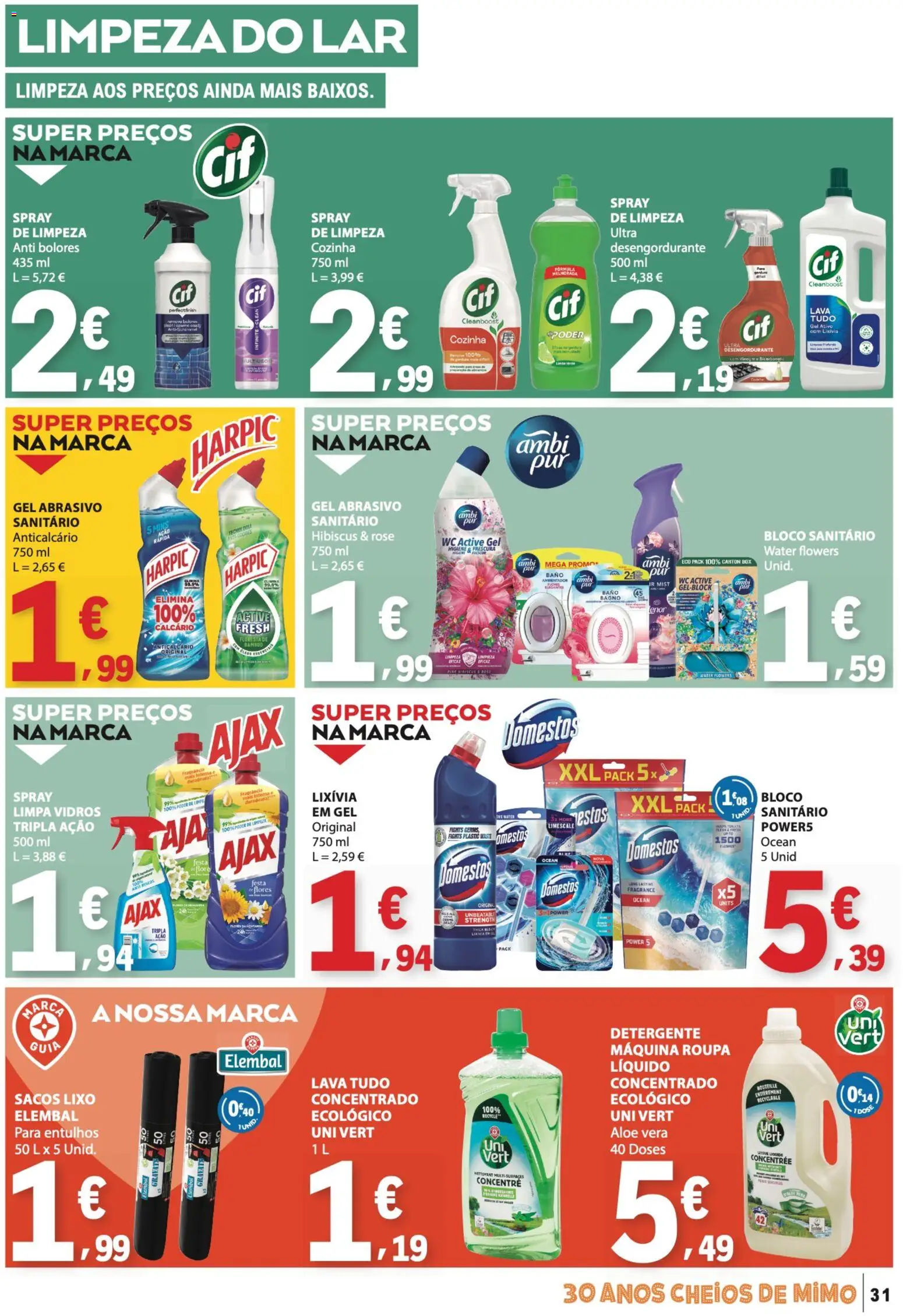 E.Leclerc folheto │ válido de 09/07/2026 | Página: 31 | Produtos: Flores, Fragrância, Detergente, Limpa vidros