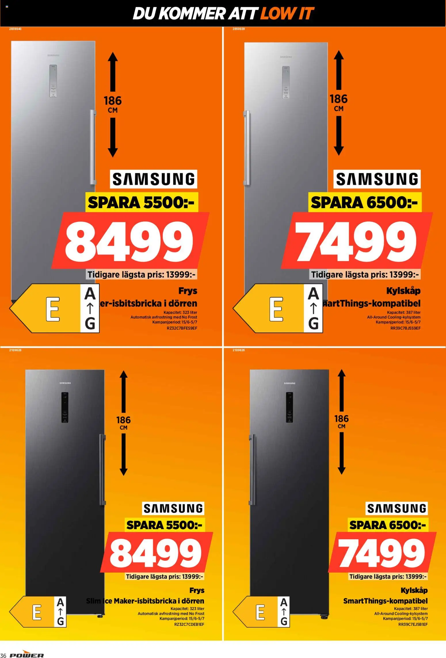 Power reklamblad aktuell från 15.06.2026 | Sida: 36 | Produkter: Kylskåp, Frys