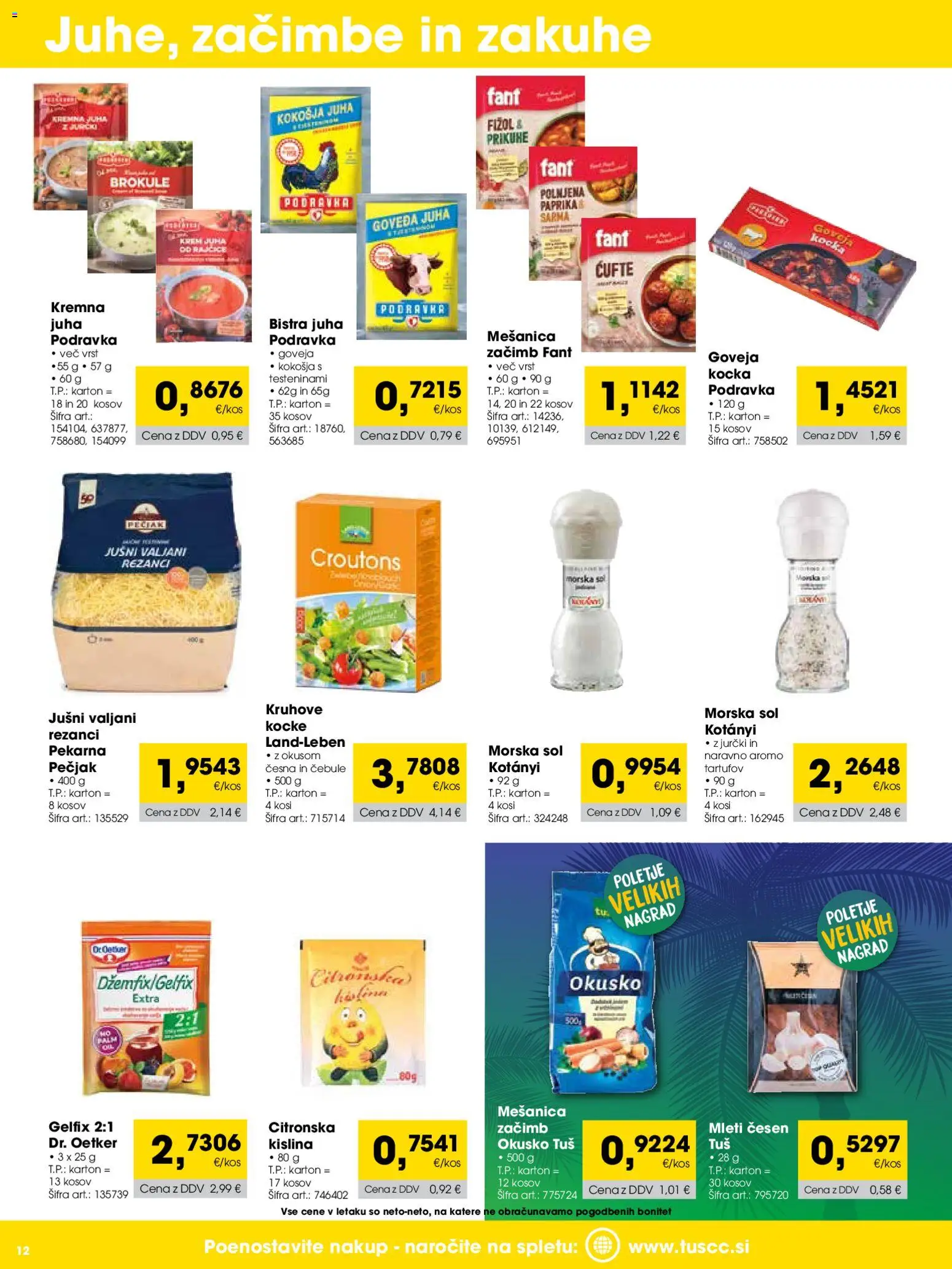 Novi Tuš katalog ponudbe – veljaven od 01.08.2026 | Stran: 12 | Izdelki: Paprika, Pekarna, Sol, Cesen