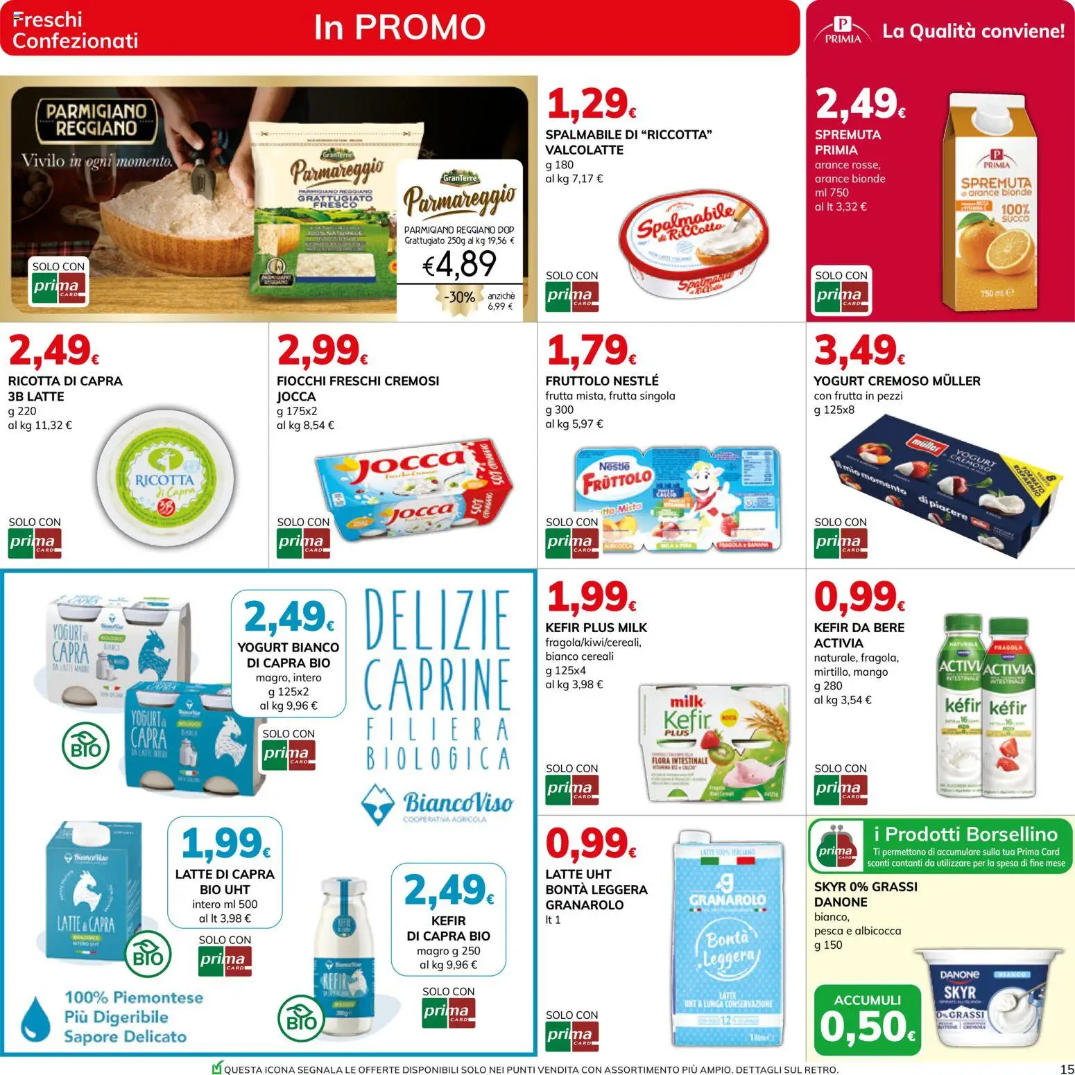 Volantino Basko del 29/09/2026 | Pagina: 15 | Prodotti: Yogurt, Arance, Latte, Parmigiano reggiano