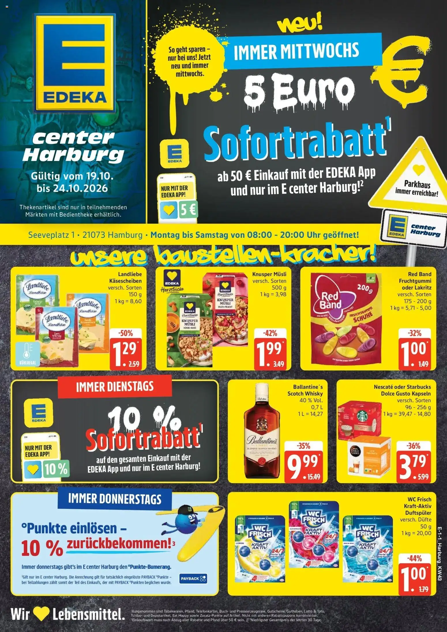 Edeka Prospekt Hamburg (ab 19.10.2026) » Angebote Online | Seite: 1 | Produkte: Musli, Wc frisch, Uhr, Dolce gusto