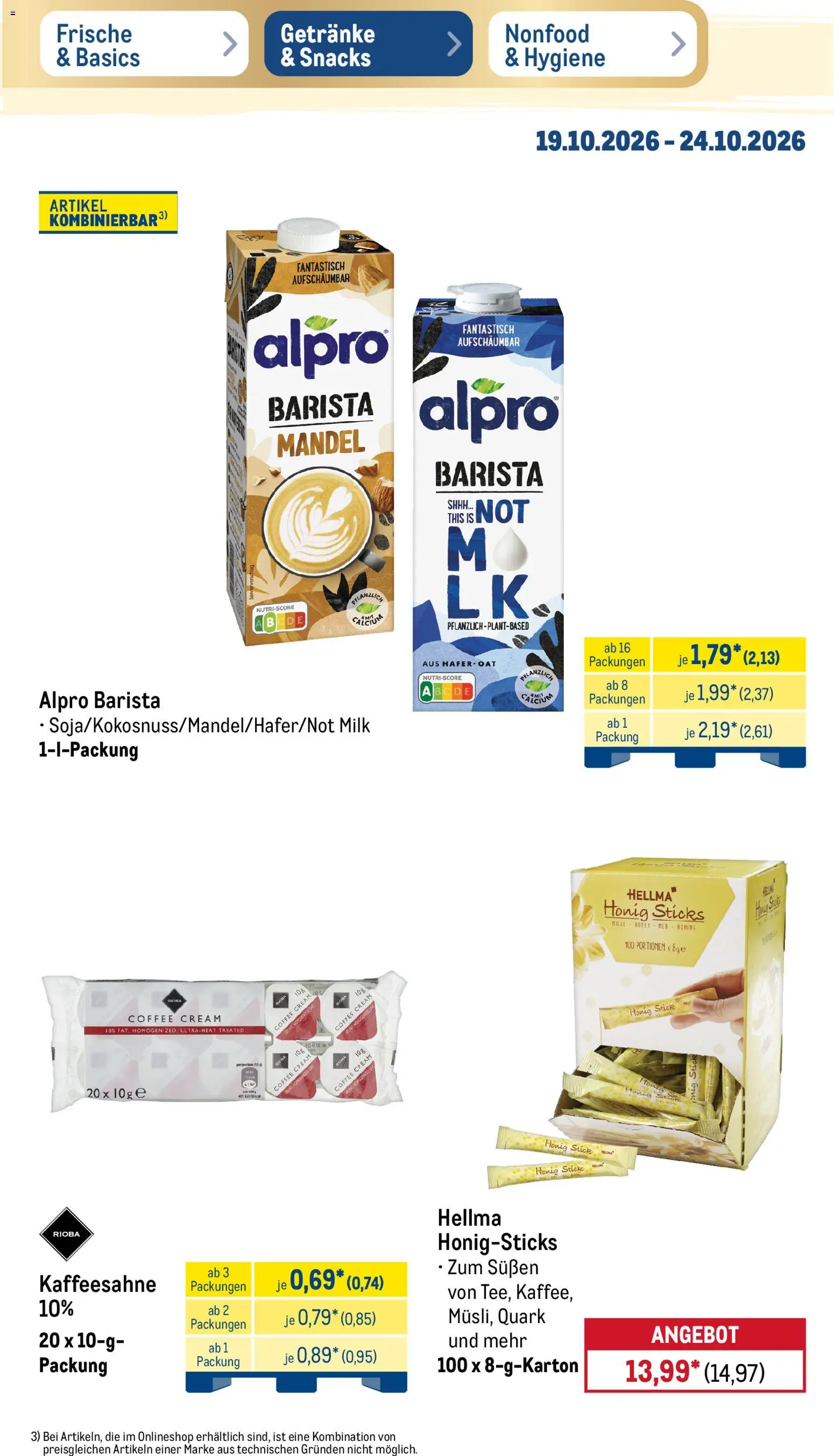 Metro Prospekt – gültig ab 19.10.2026 | Seite: 35 | Produkte: Miele, Quark, Alpro