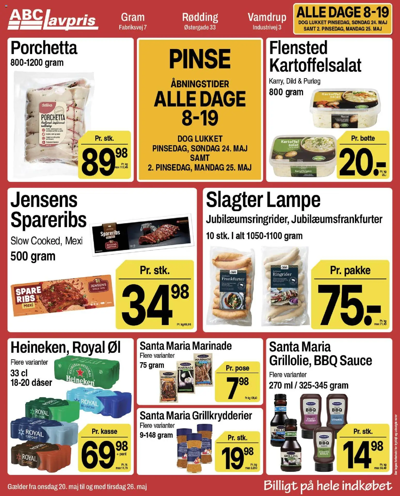 Abc Lavpris tilbudsavis – gyldig fra 20.05.2026 | Side: 1 | Produkter: Purløg, Øl, Salat, Grill