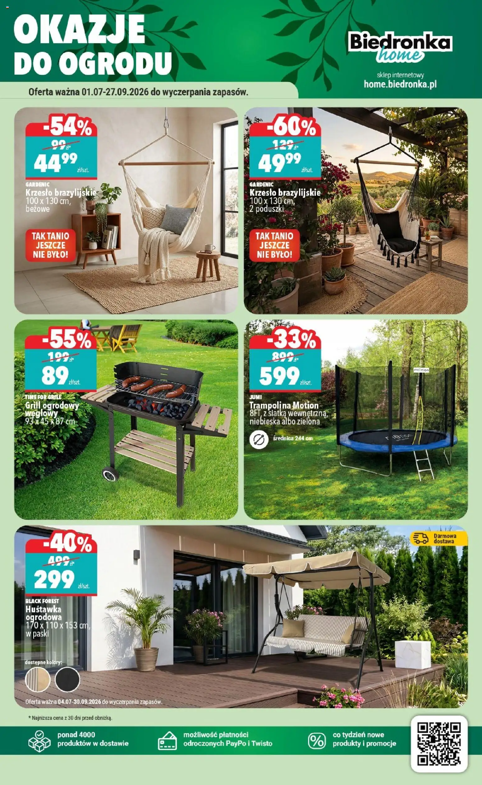 Biedronka gazetka - Home od 04.07.2026 | Strona: 3 | Produkty: Huśtawka ogrodowa, Grill, Krzesło, Grill ogrodowy