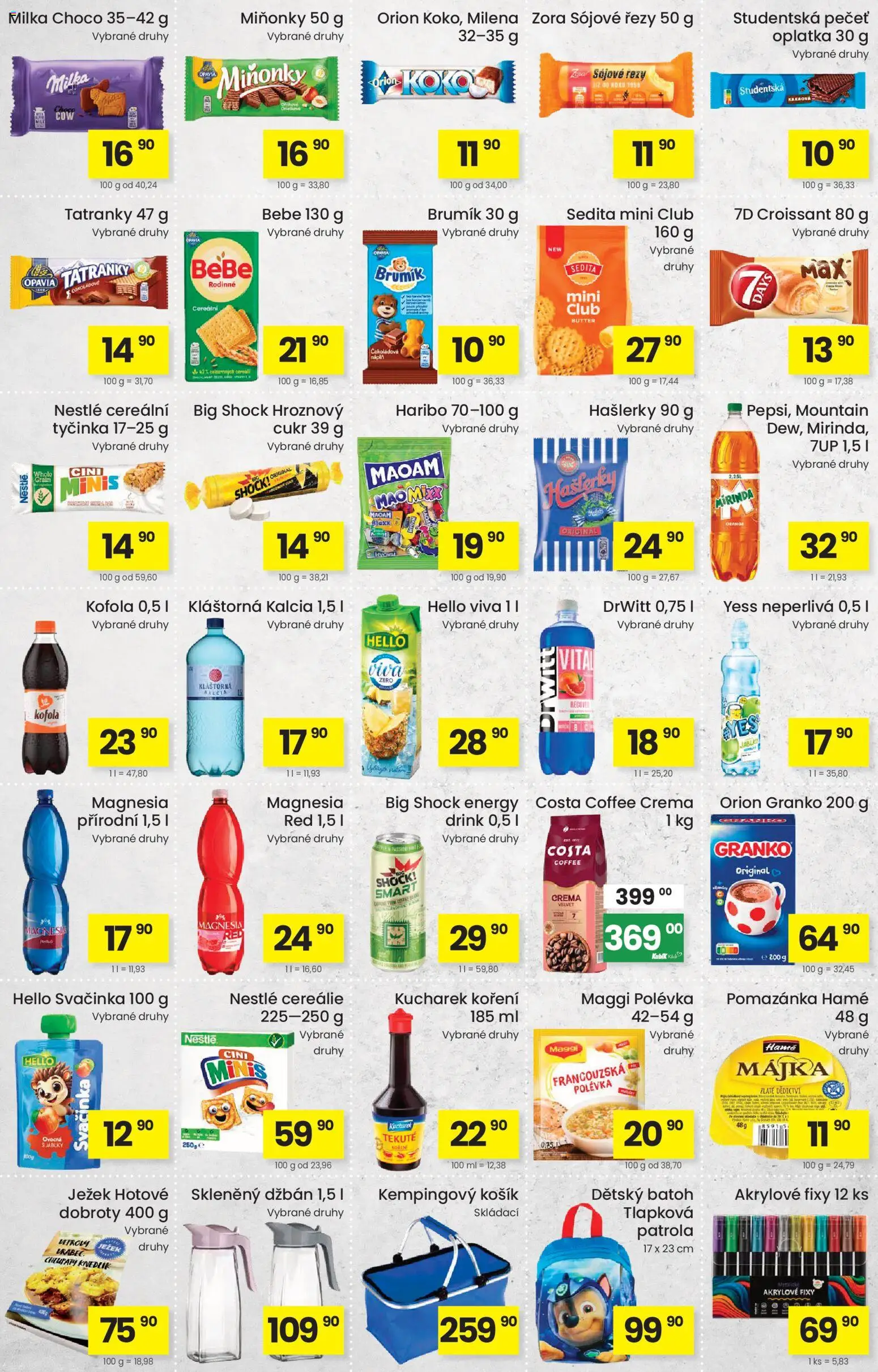 Kubík leták od 04.08.2026 | Strana: 3 | Produkty: Tatranky, Maggi, Batoh, Kláštorná kalcia