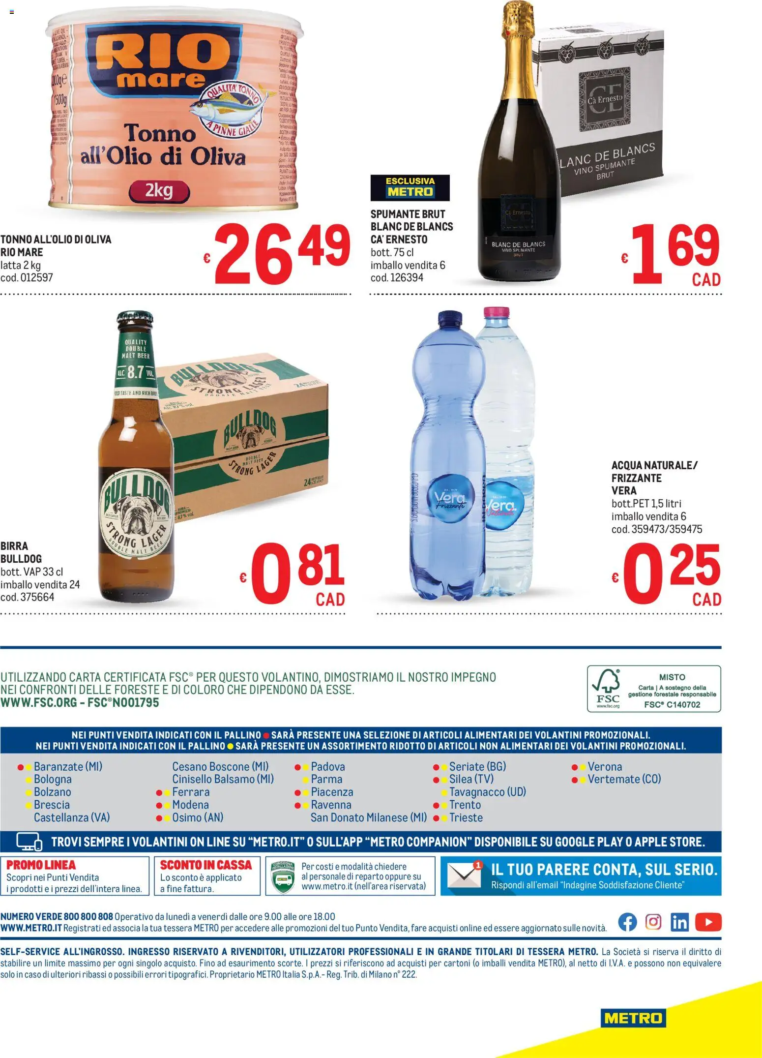 Volantino Metro del 10/09/2026 | Pagina: 48 | Prodotti: Balsamo, Vino, Spumante, Tonno