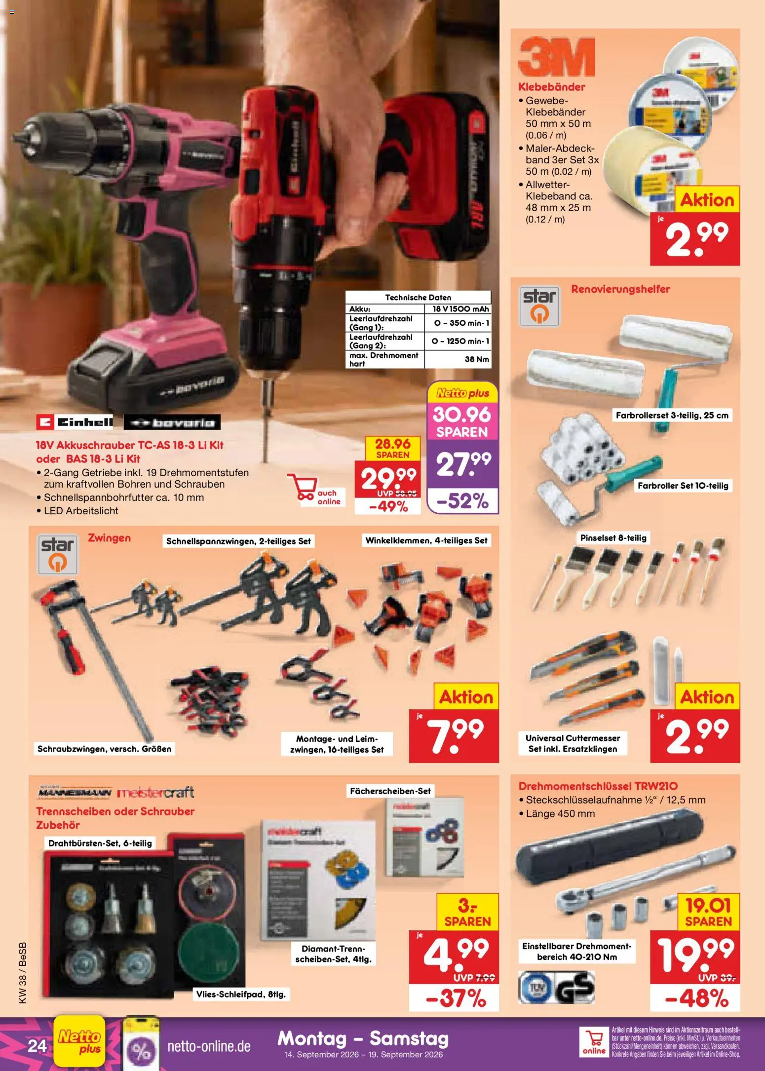 Netto Marken-Discount Prospekt – gültig ab 14.09.2026 | Seite: 36 | Produkte: Akkuschrauber