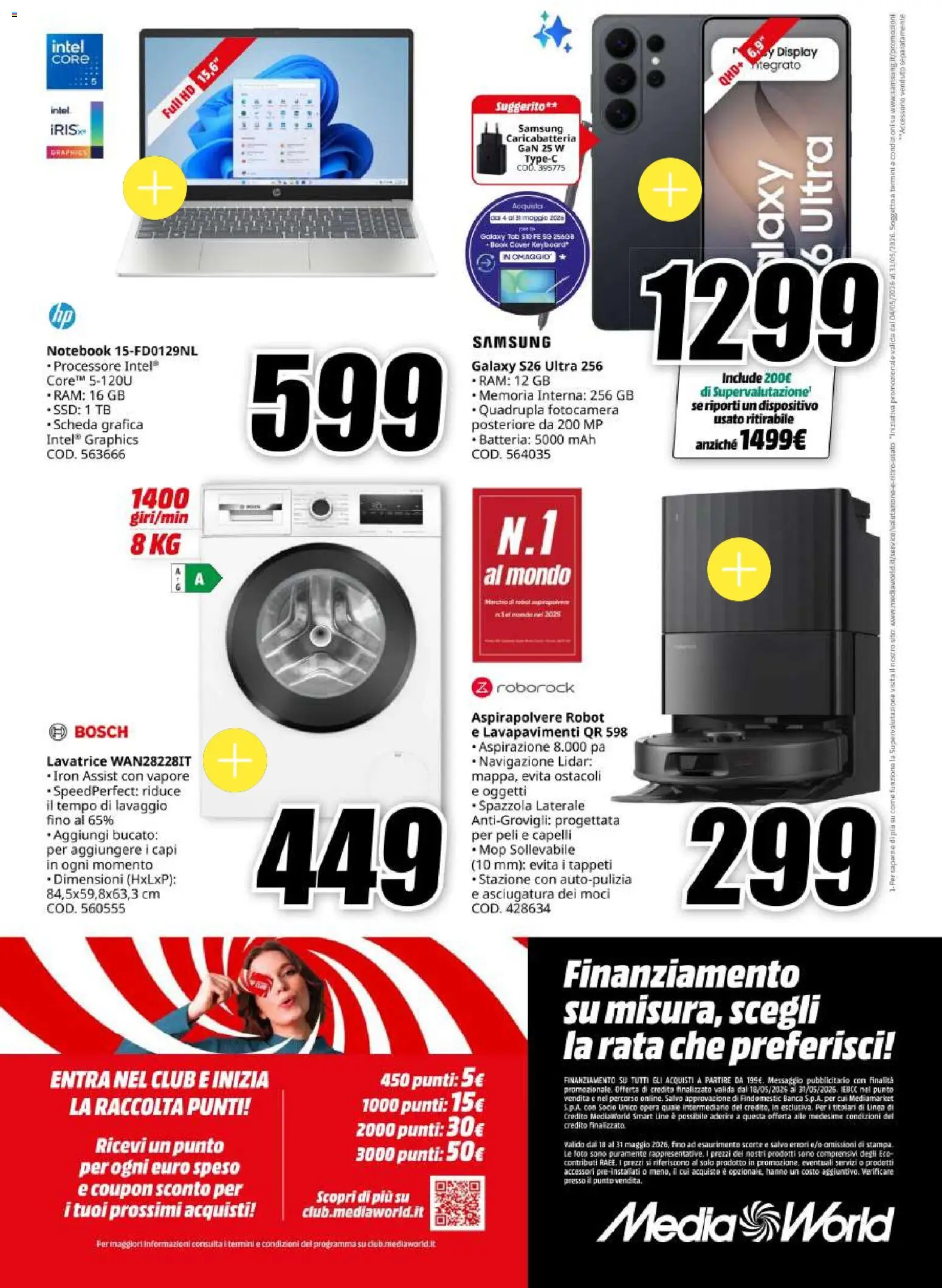 Volantino Media World del 18.05.2026 | Pagina: 36 | Prodotti: Spazzola, Robot, Batteria, Samsung