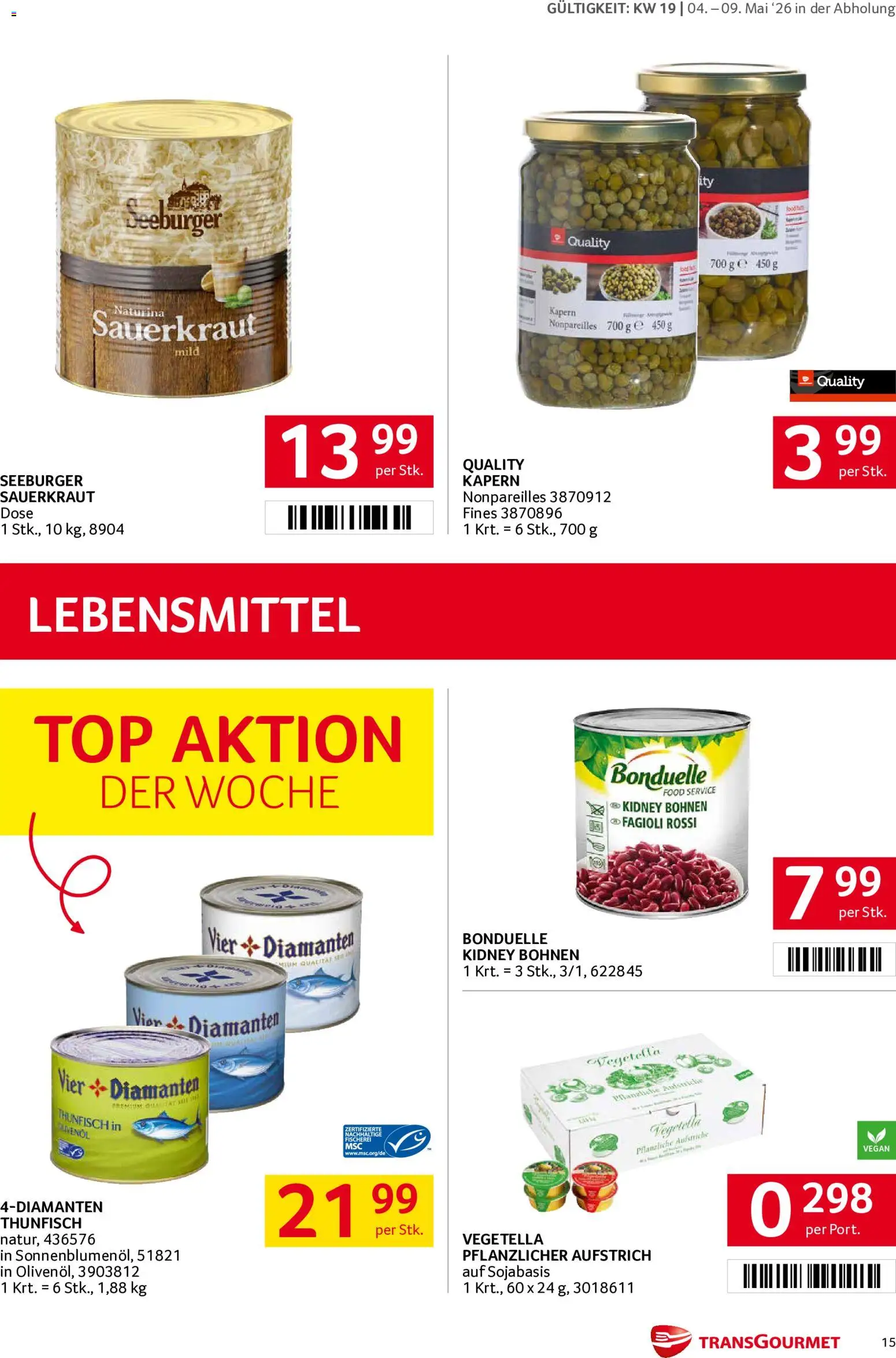 Transgourmet Flugblatt gültig ab 04.05.2026 | Seite: 15 | Produkte: Libacomb
