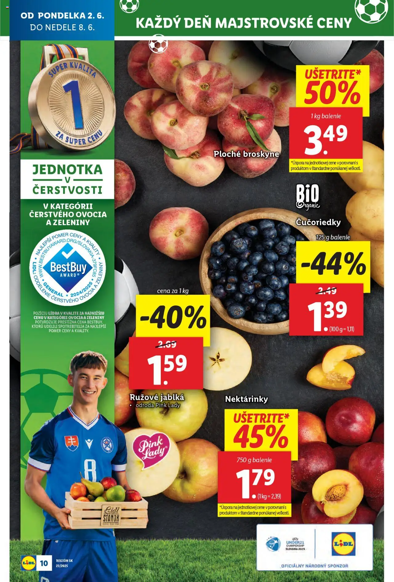 Nové Lidl akcie – leták je platný od 02.06.2025 | Strana: 12 | Produkty: Jablká, Čučoriedky, Broskyne