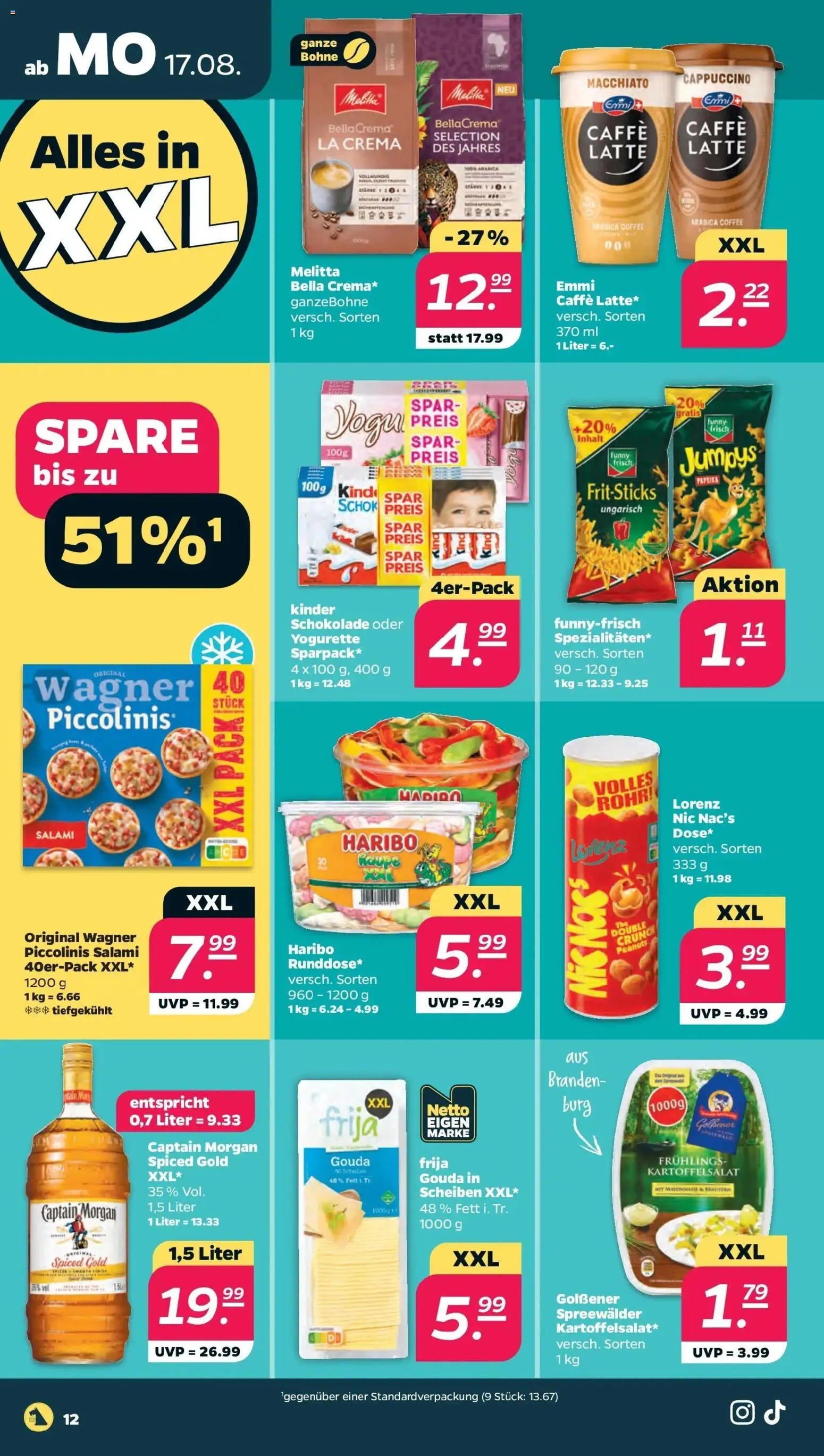 Netto - Netto APS : Wochenangebote ab 17.08.2026 → Angebote nächste Woche | Seite: 14 | Produkte: Haribo, Gouda, Captain morgan, Salami