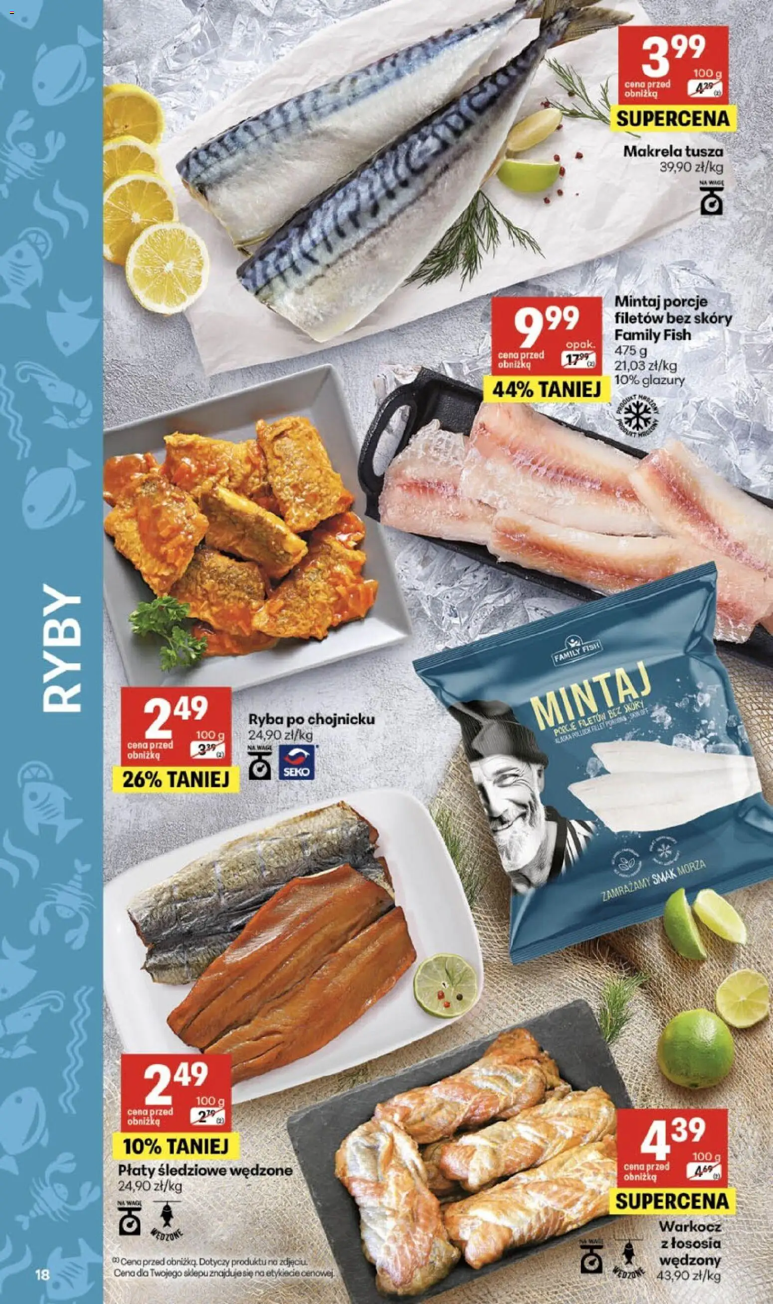 Delikatesy Centrum gazetka od 06.08.2026 | Strona: 18 | Produkty: Mintaj, Makrela, Ryby, Ryba