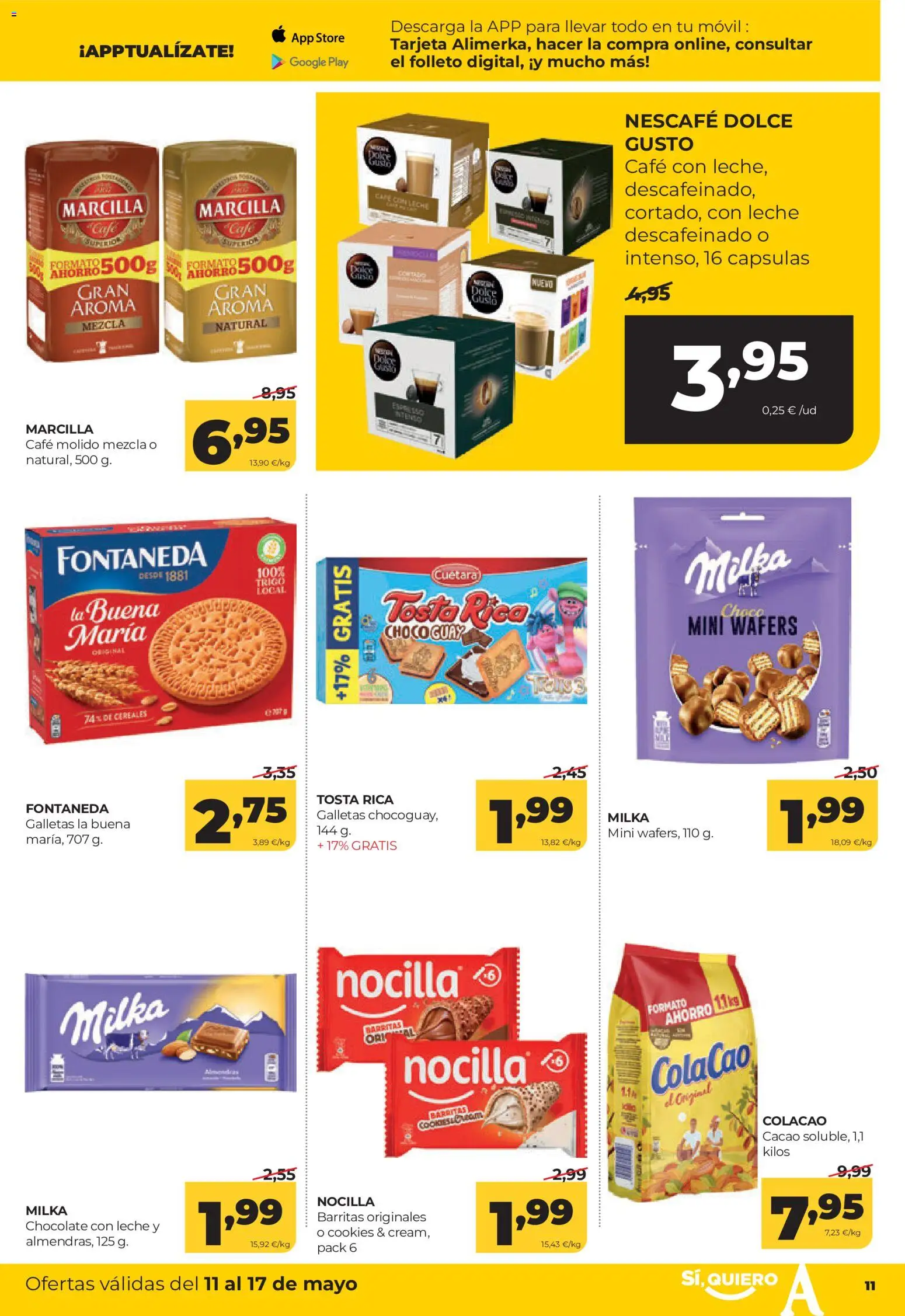 Alimerka folleto Asturias │ válido desde el 11.05.2026 | Página: 11 | Productos: Café molido, Cereales, Galletas, Φρυγανιές σικάλεως