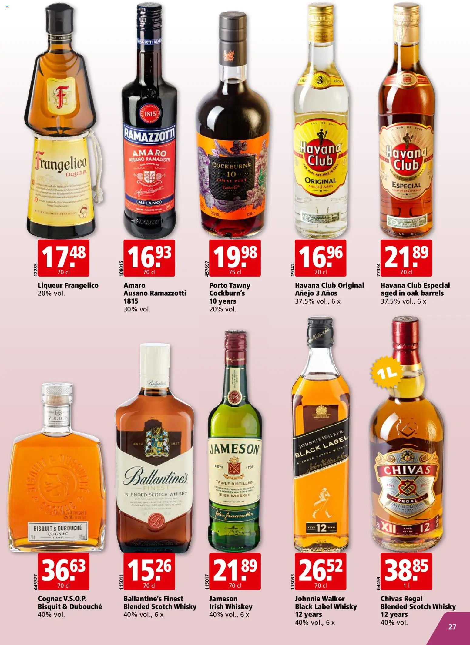 Aligro aktionen Chavannes, Matran, Genève, Sion – gültig ab 12.10.2026 | Seite: 27 | Produkte: Regal, Jameson, Whiskey