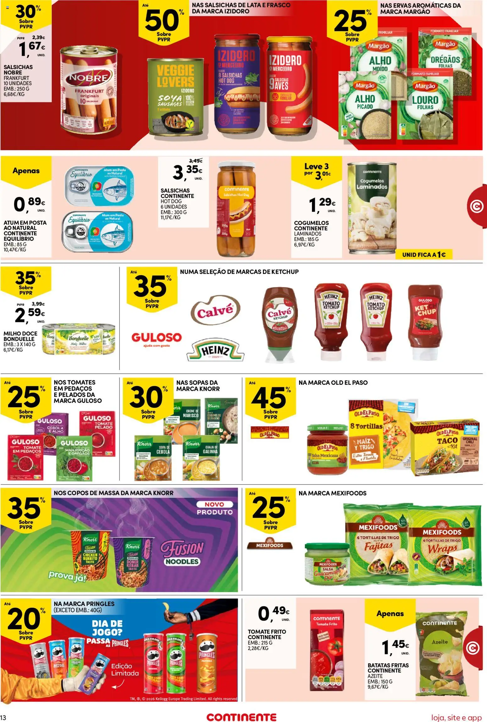 Continente Semanal Continente Bom Dia │ válido de 14/07/2026 | Página: 13 | Produtos: Azeite, Knorr, Cebola, Ketchup