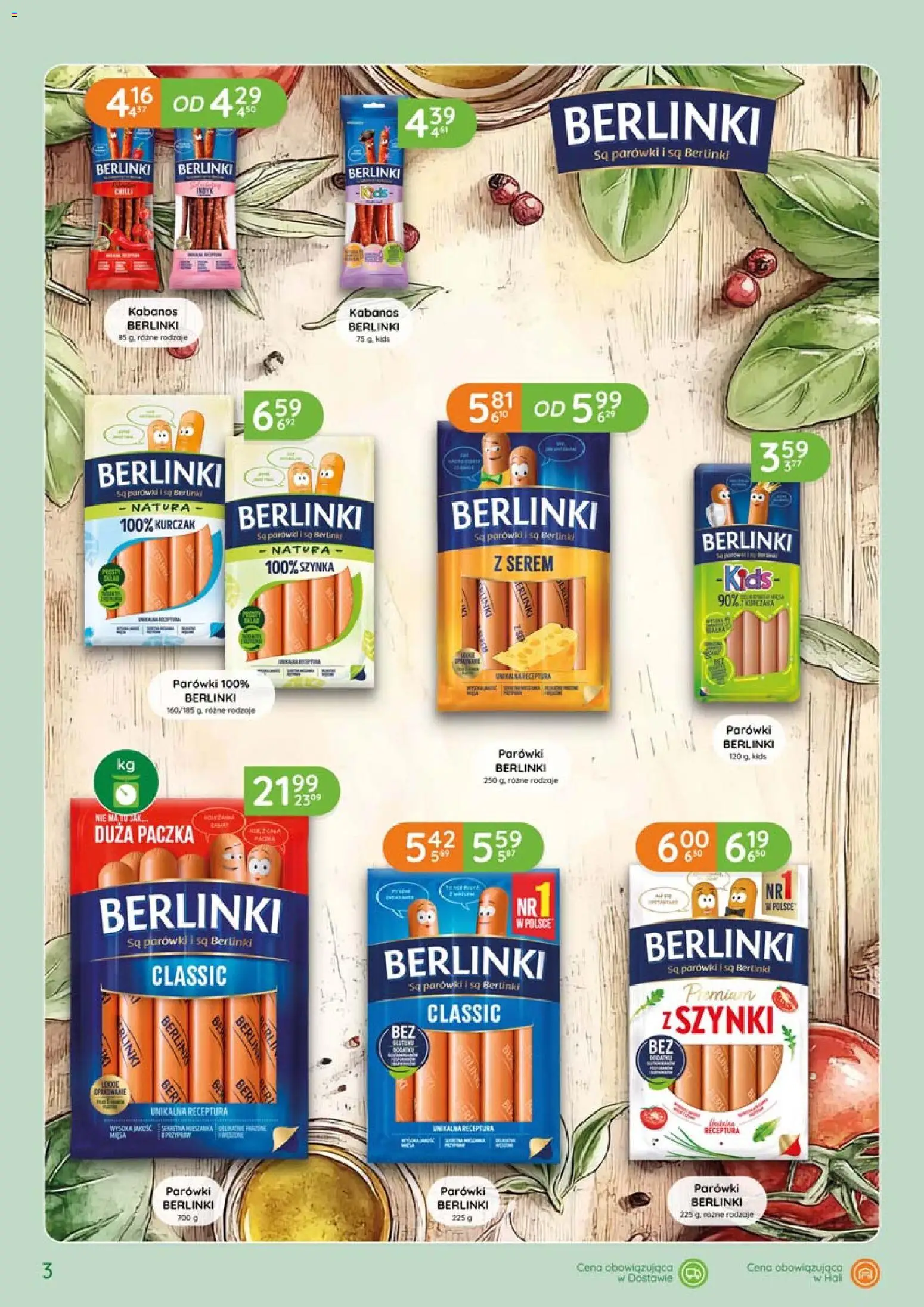 Eurocash gazetka - Katalog Wędlin od 07.05.2026 | Strona: 3 | Produkty: Parówki berlinki, Kurczak, Parówki, Szynka