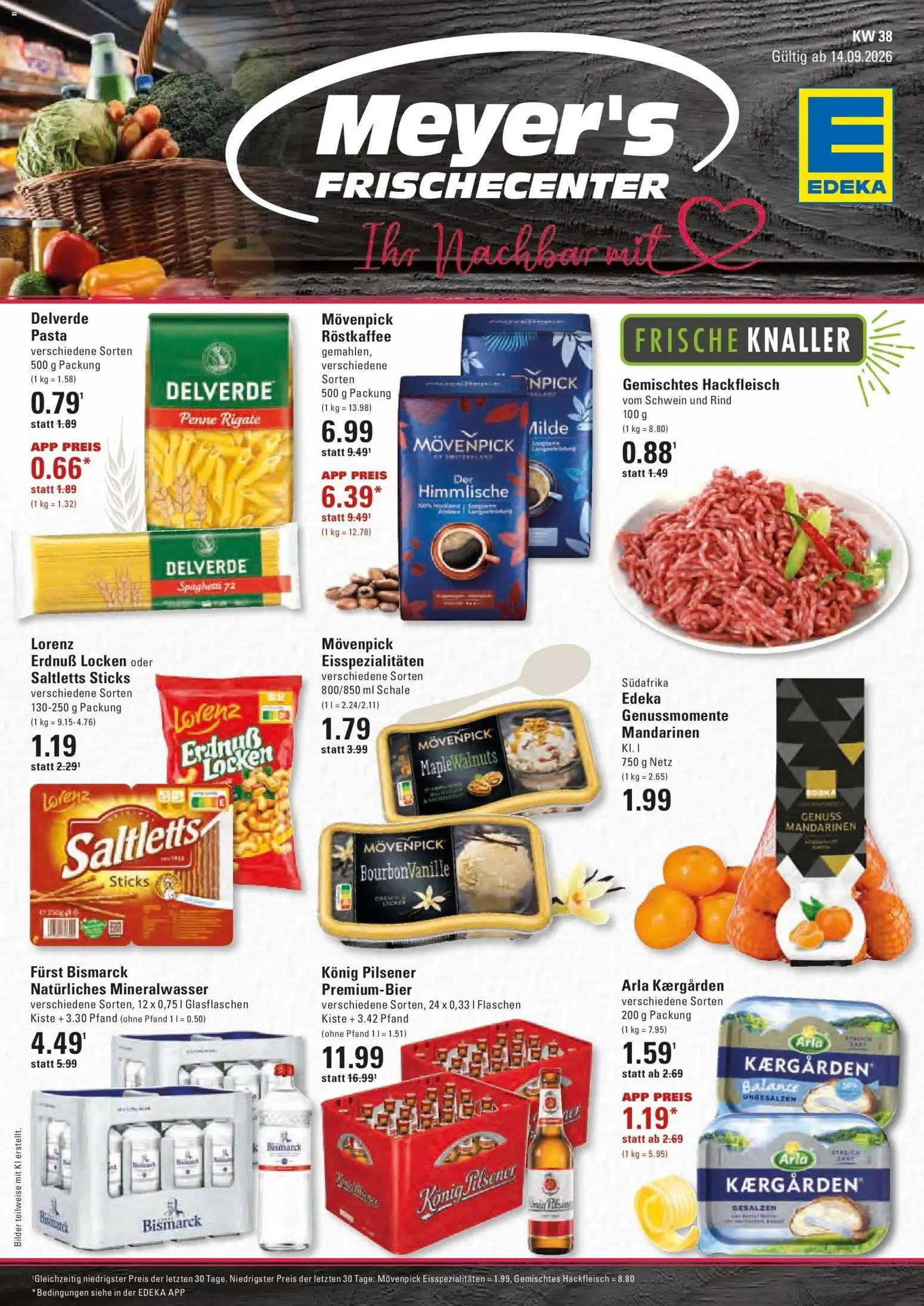 Edeka Prospekt Hamburg (ab 14.09.2026) » Angebote Online | Seite: 1 | Produkte: Konig pilsener, Spaghetti, Mandarinen, Bilder