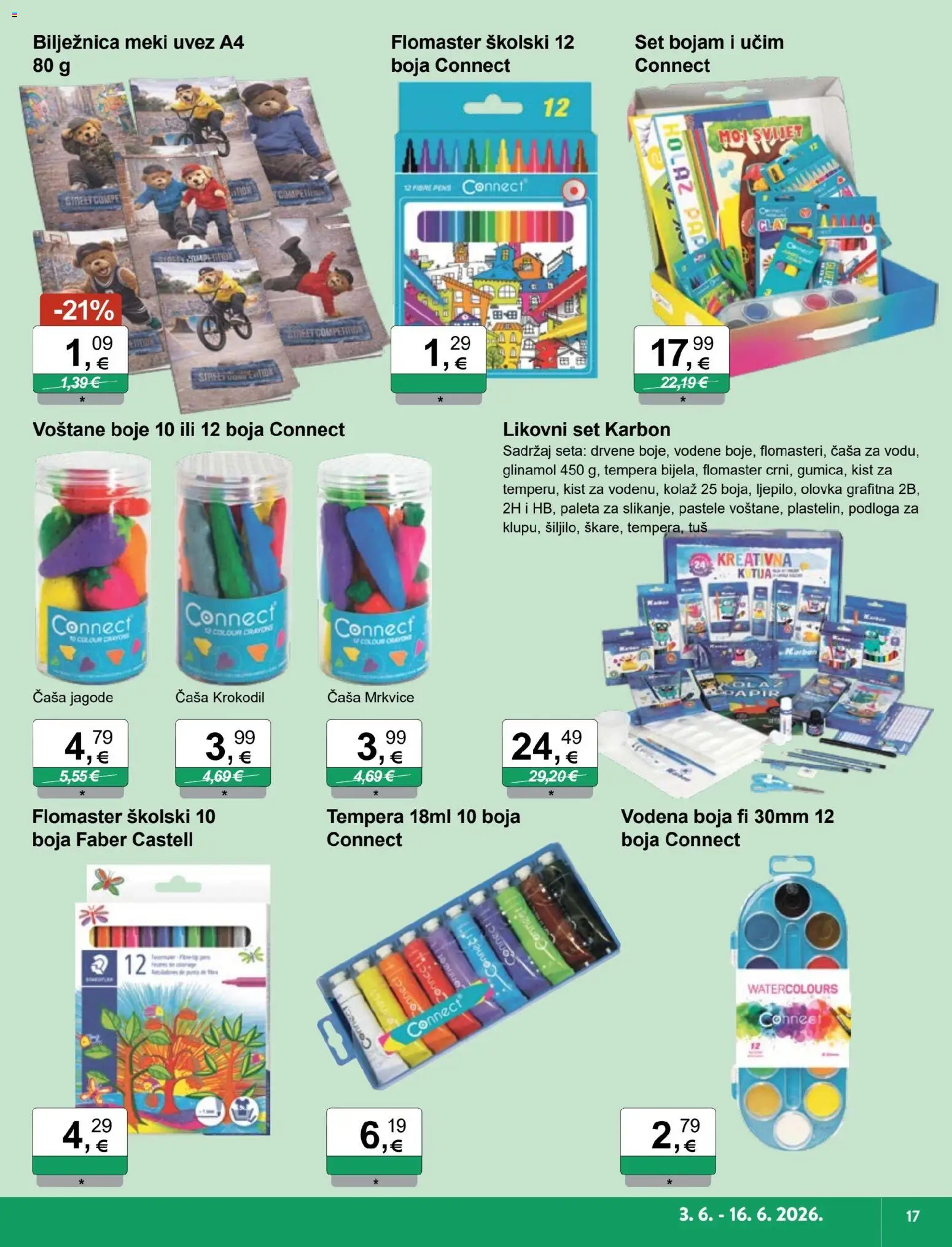 KTC katalog | vrijedi od 03.06.2026 | Stranica: 17 | Proizvodi: Voštane boje, Paleta, Jagode, Bilježnica