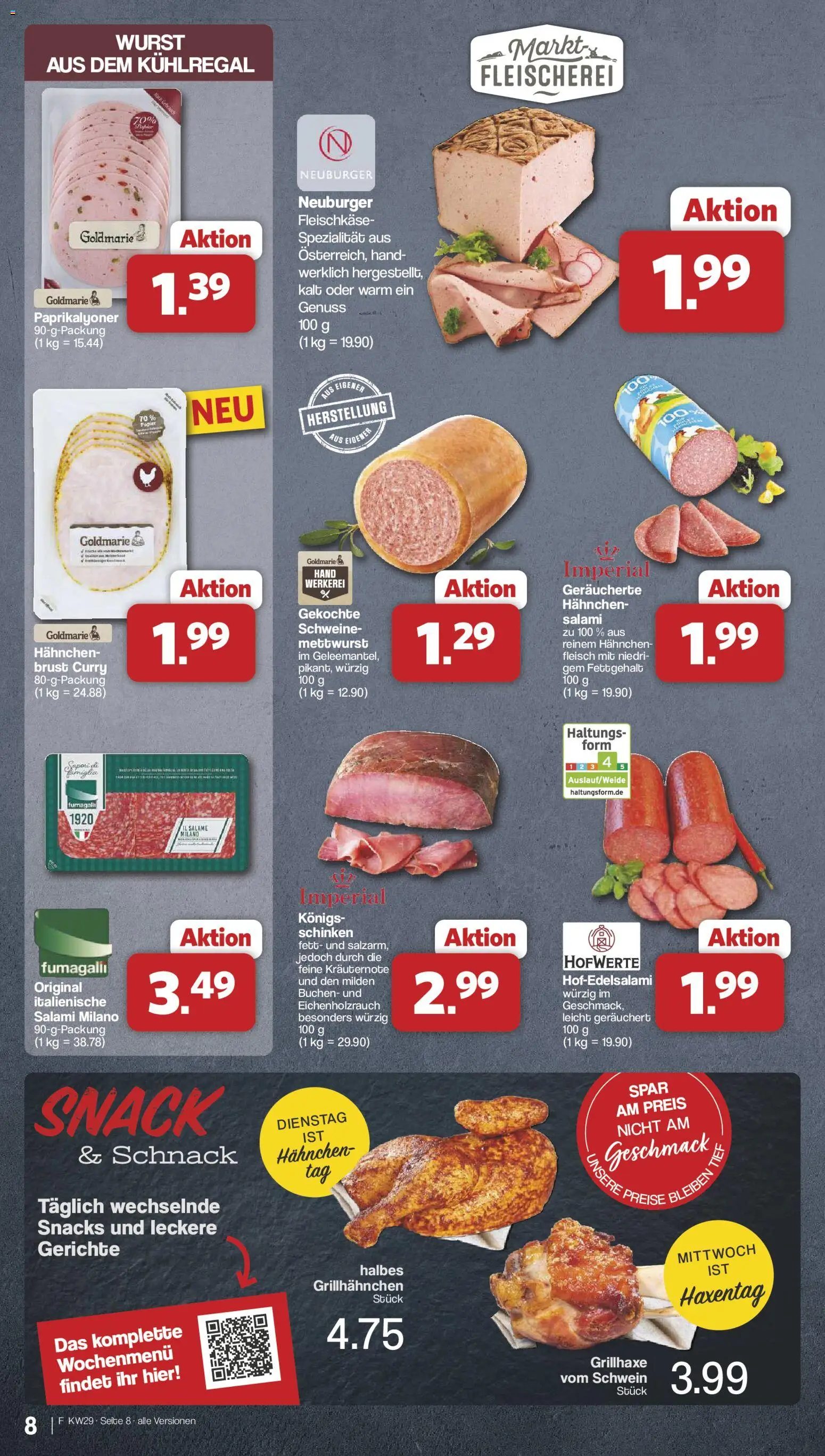 Famila Nordwest Prospekt – gültig ab 13.07.2026 | Seite: 8 | Produkte: Gerichte, Salami, Schinken, Fleisch