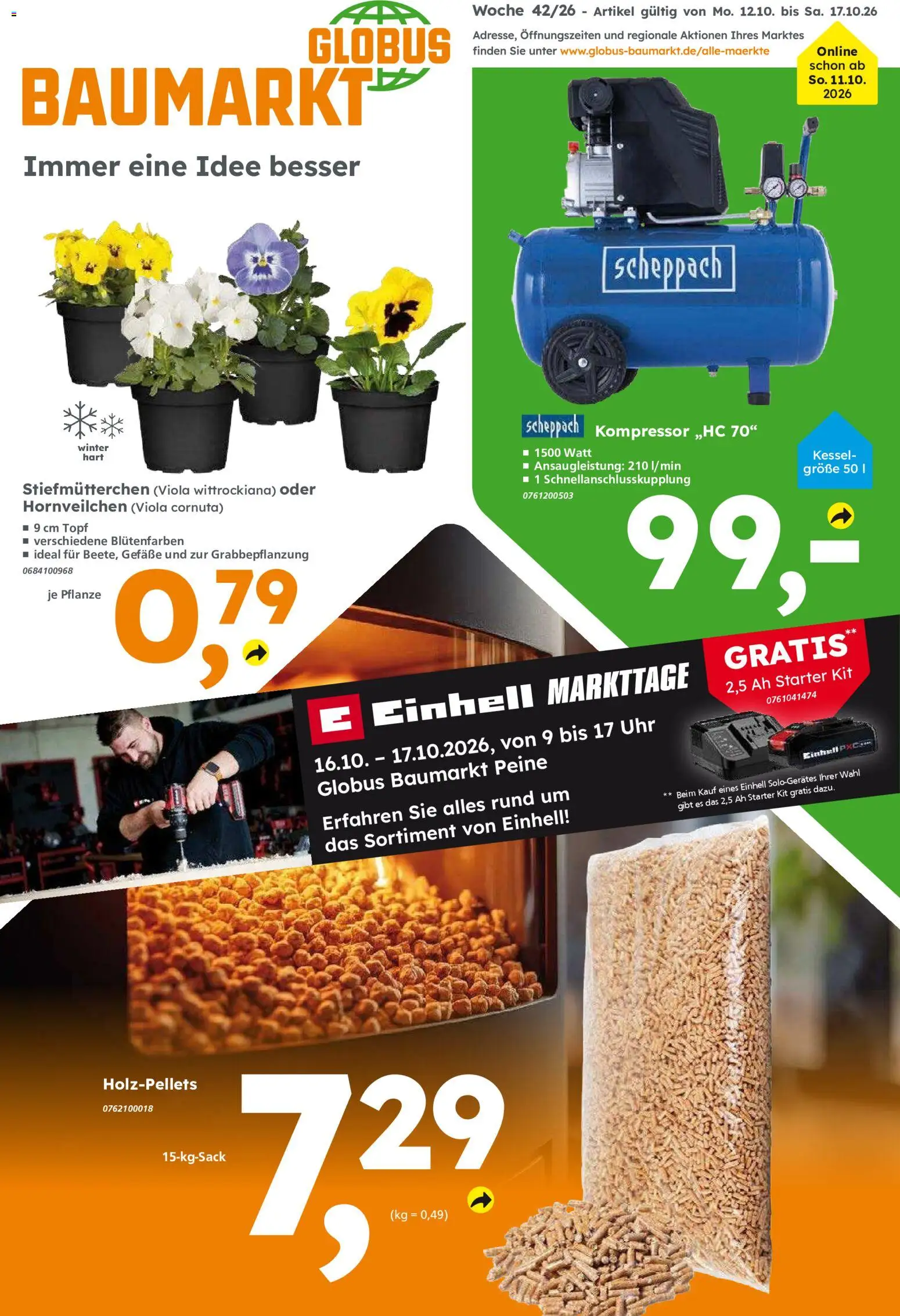 Globus Baumarkt Montag, 12. Oktober