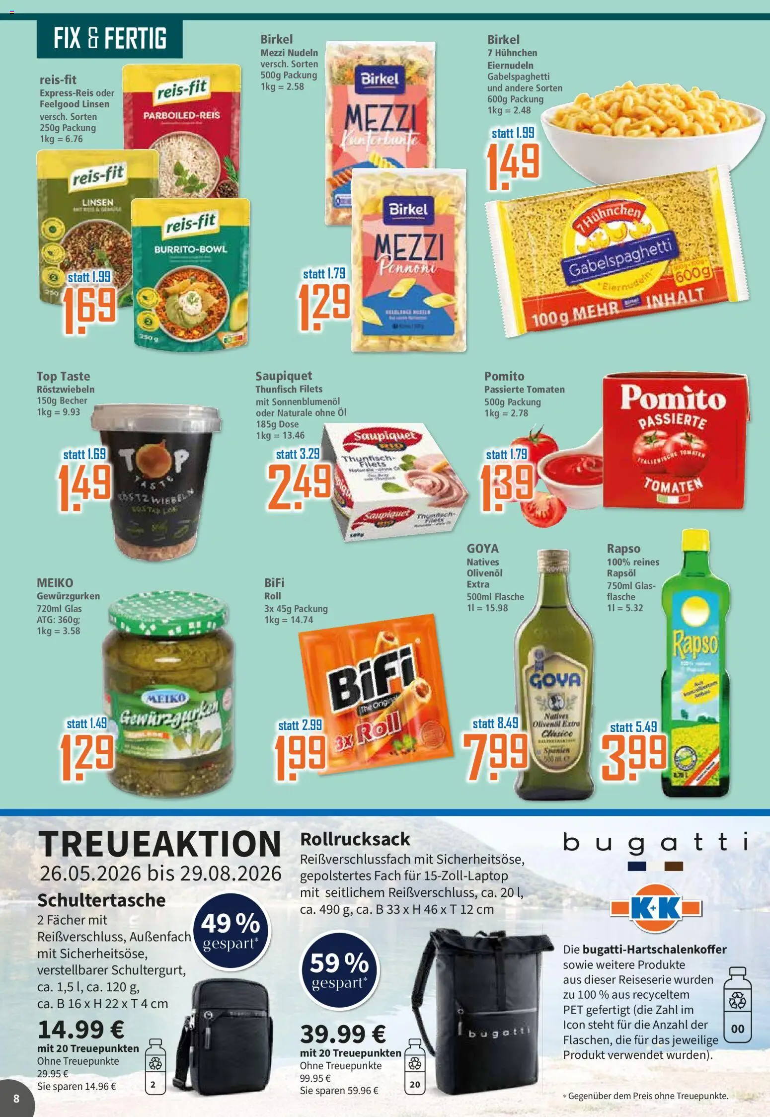 Klaas & Kock Prospekt – gültig ab 08.06.2026 | Seite: 8 | Produkte: Rapsöl, Sonnenblumenol, Olivenol, Bifi