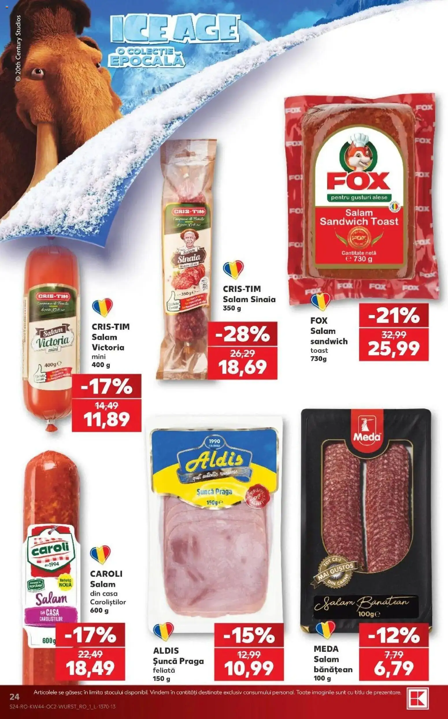 Kaufland Comarnic 28.10.2026 - Revista si Oferta | Pagină: 24 | Produse: Sunca praga, Fox, Salam, Șuncă