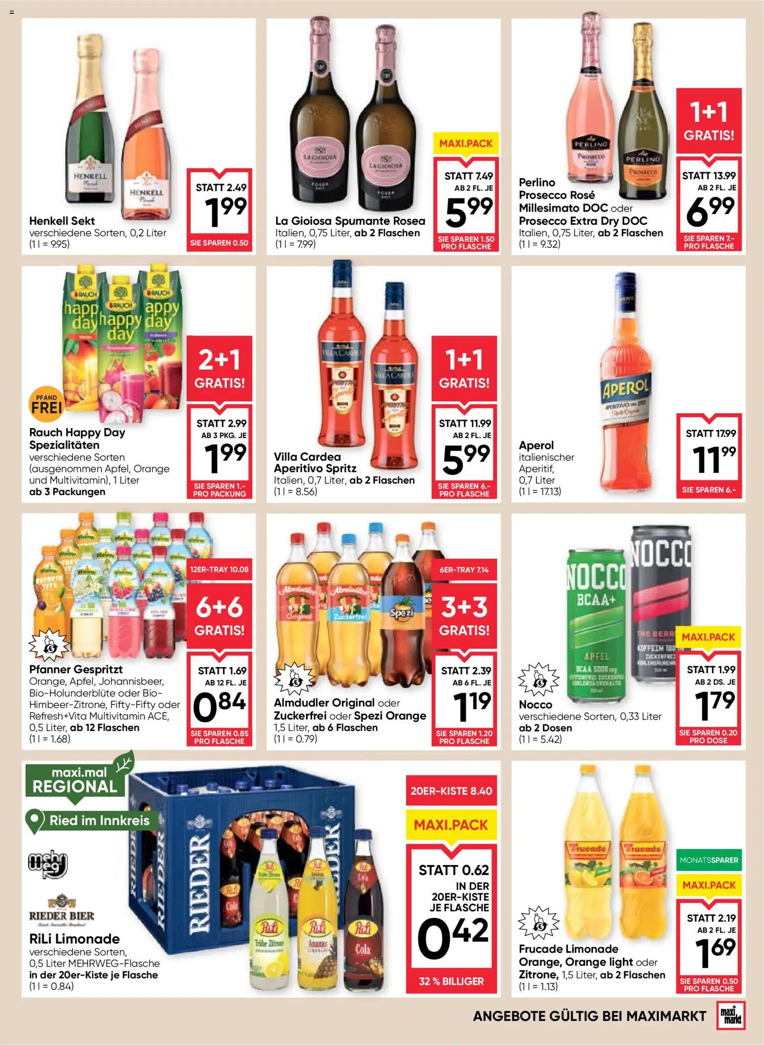 Maximarkt Flugblatt gültig ab 24.09.2026 | Seite: 13 | Produkte: Aperol, Bier, Äpfel, Multivitamin
