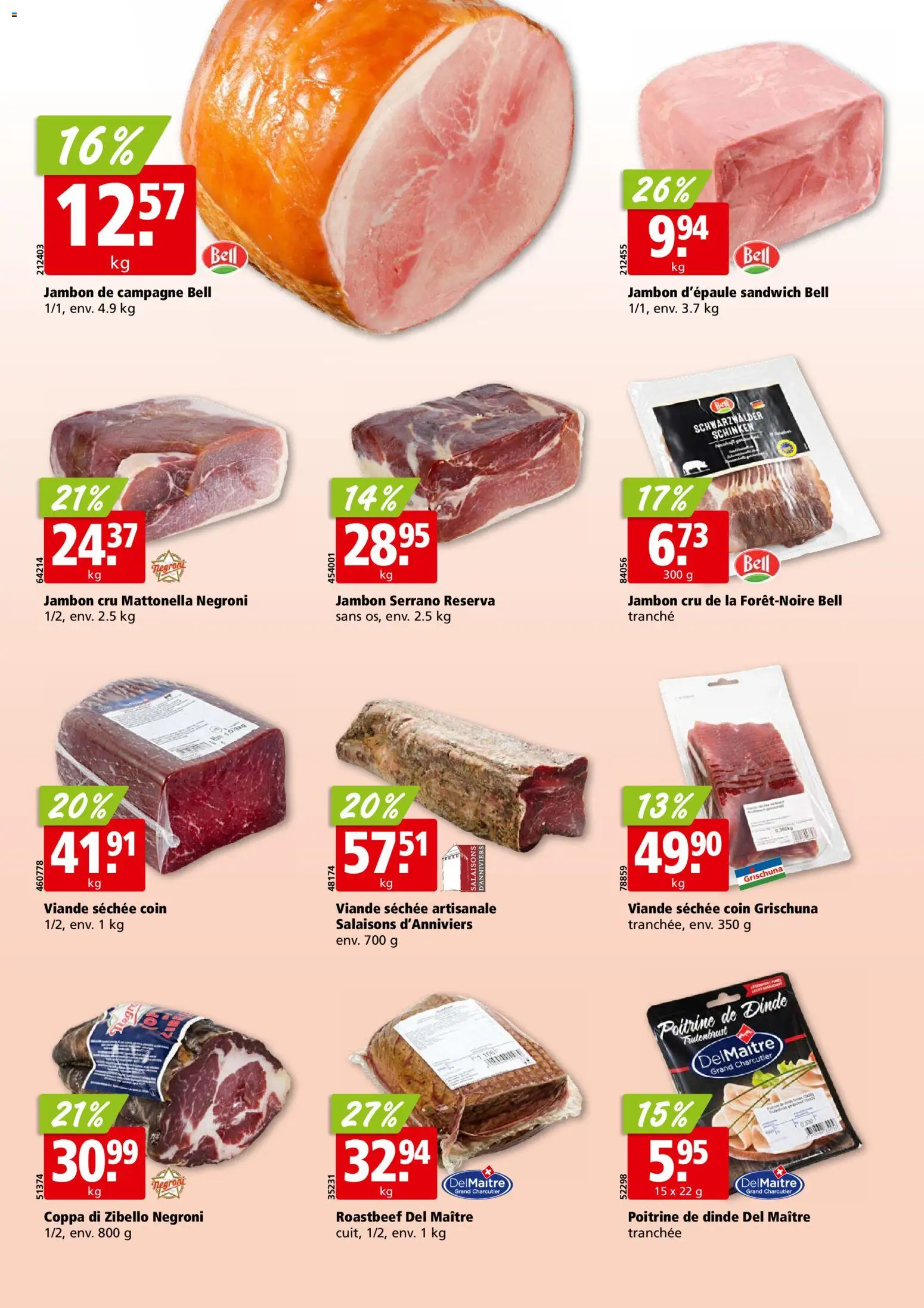 Aligro aktionen Chavannes, Matran, Genève, Sion – gültig ab 26.10.2026 | Seite: 14 | Produkte: Schinken, Roastbeef