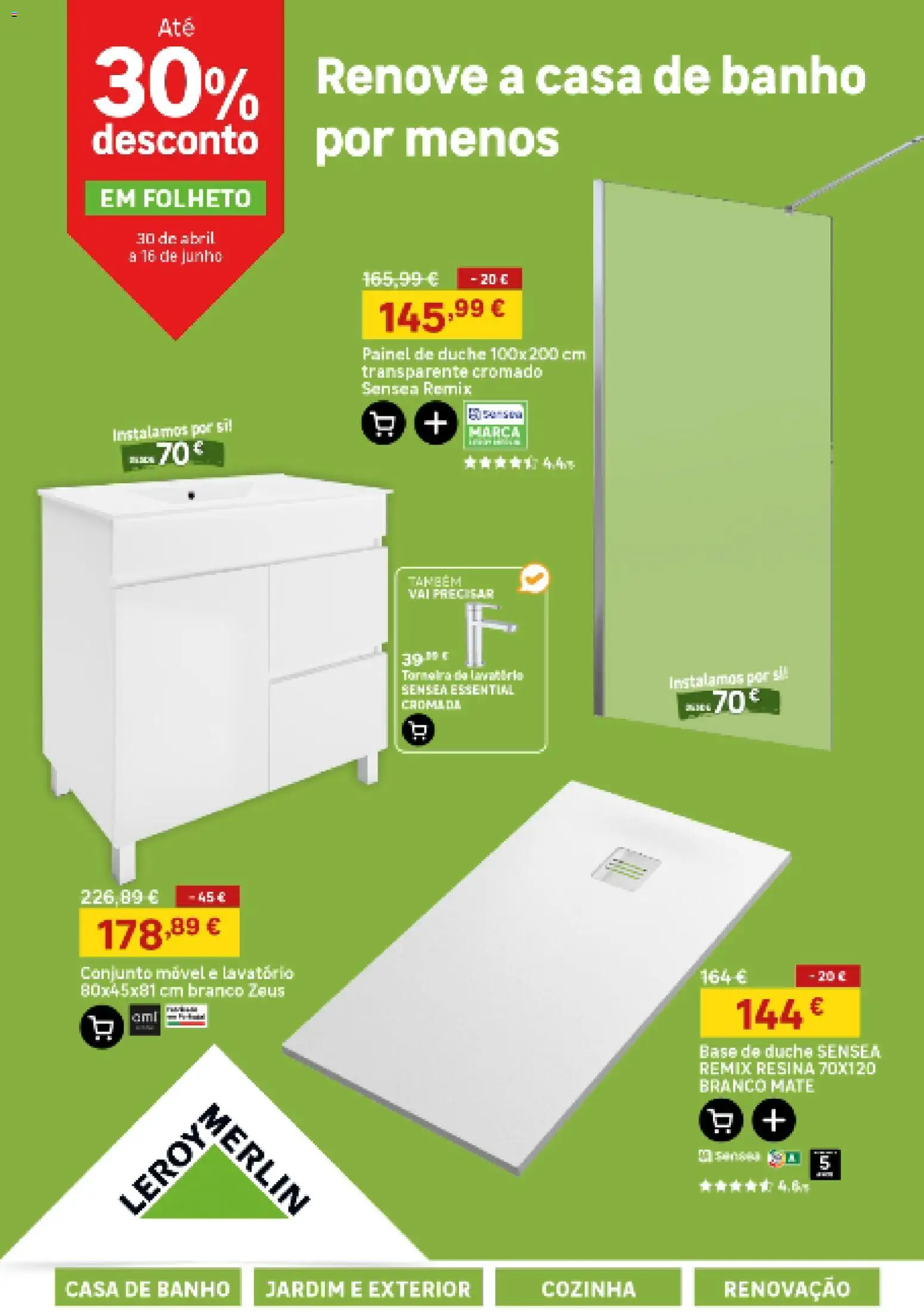 Leroy Merlin Arquipélago da Madeira │ válido de 30.04.2026 | Página: 1 | Produtos: Base, Lavatório, Casa de banho, Banho