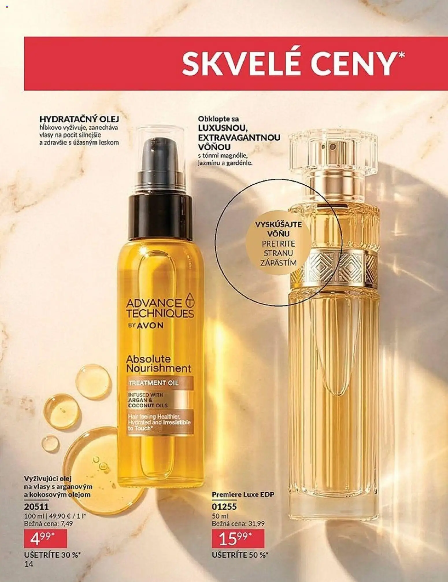 Nové Avon akcie – leták je platný od 01.06.2026 | Strana: 14 | Produkty: Olej, Olej na vlasy