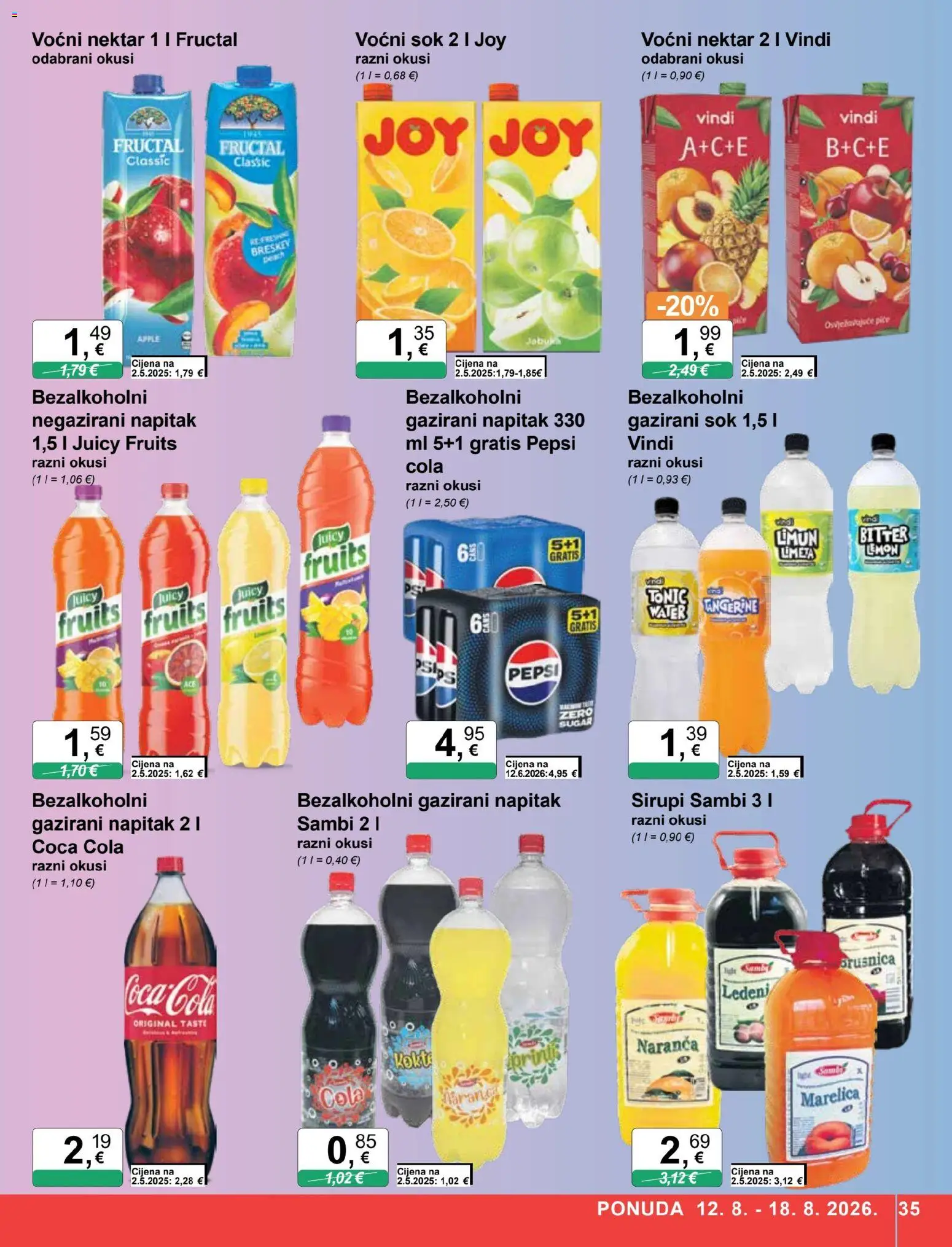 KTC katalog | vrijedi od 12.08.2026 | Stranica: 35 | Proizvodi: Pepsi, Sok, Nektar, Brusnica