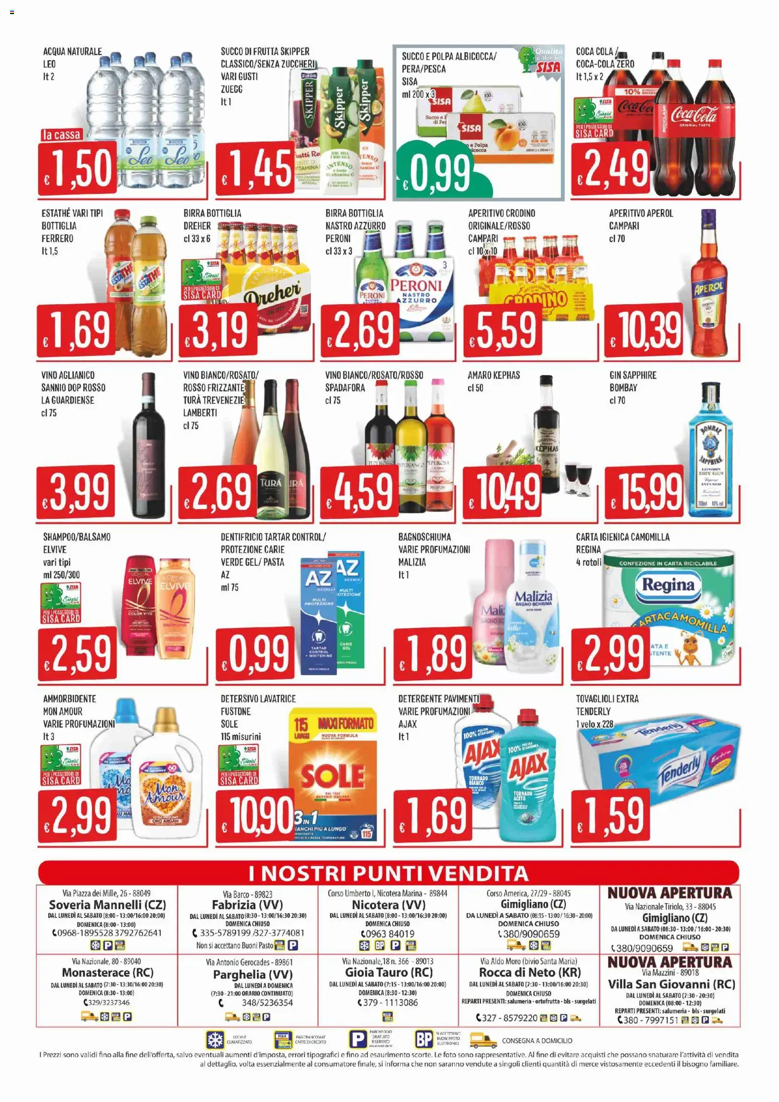 Volantino SISA del 11.06.2026 | Pagina: 4 | Prodotti: Birra, Detergente, Acqua, Succo di frutta