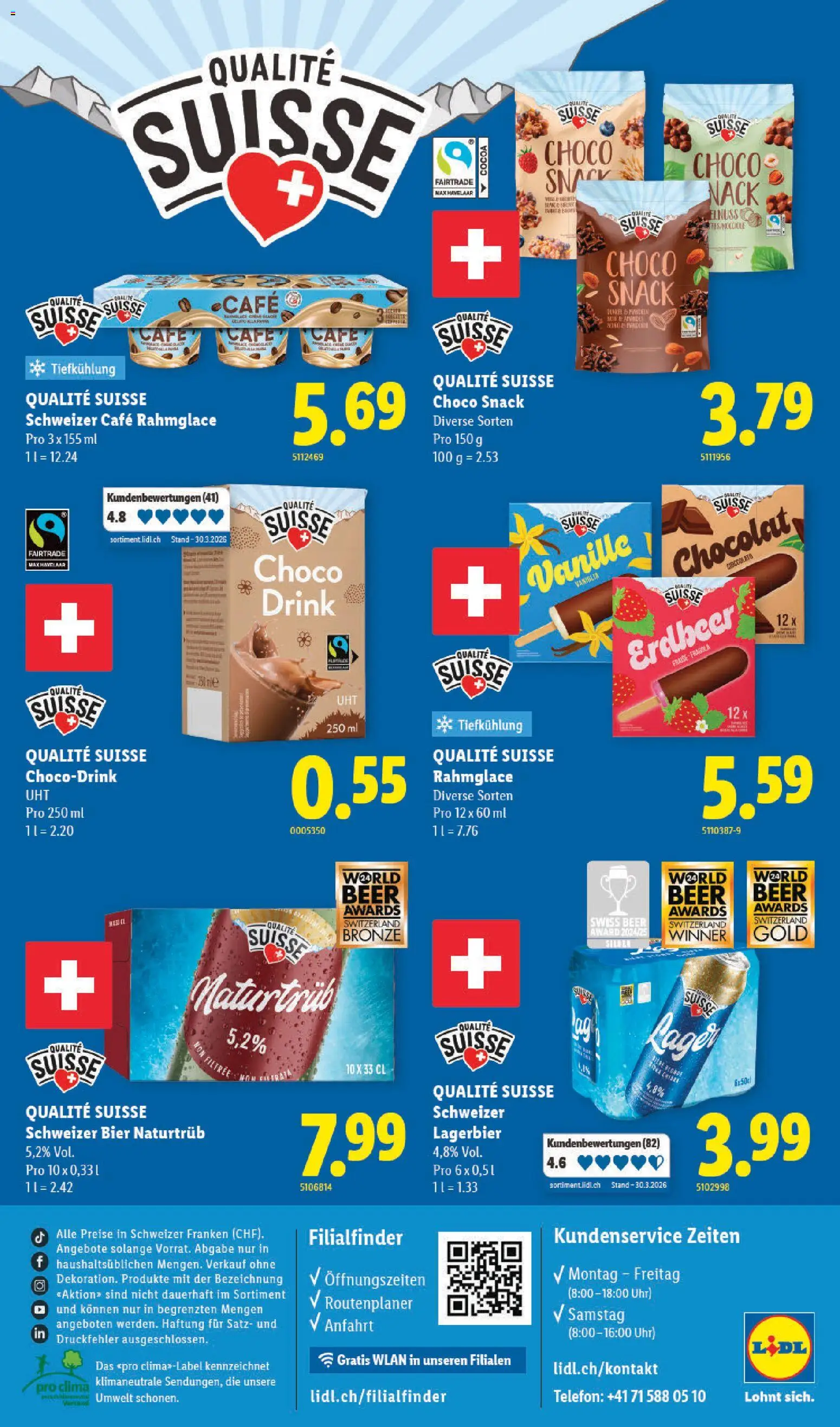Lidl aktionen Qualité Suisse – gültig ab 07.05.2026 | Seite: 4 | Produkte: Bier, Uhr