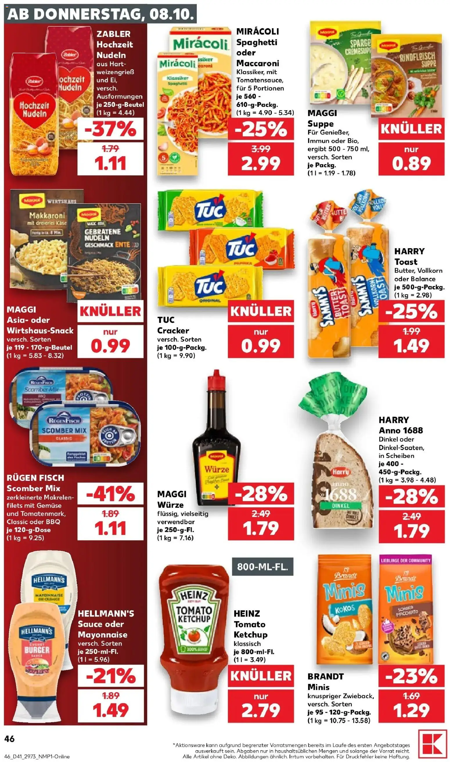 Prospekt Kaufland ab 05.10.2026 » Angebote Online zum Blättern | Seite: 56 | Produkte: Fisch, Gemüse, Nudeln, Ketchup