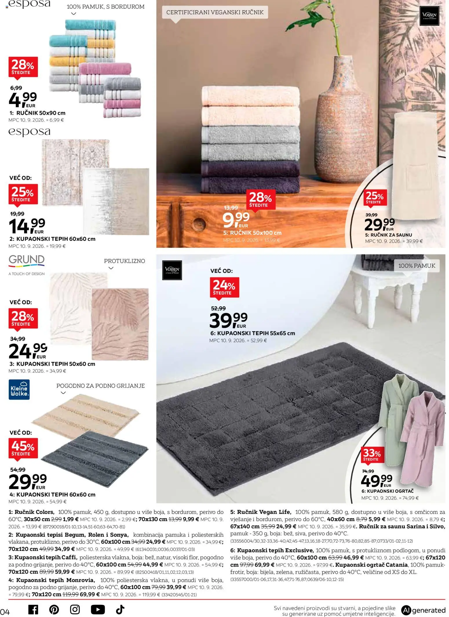 Lesnina katalog | vrijedi od 29.09.2026 | Stranica: 4 | Proizvodi: Tepih, Ručnik