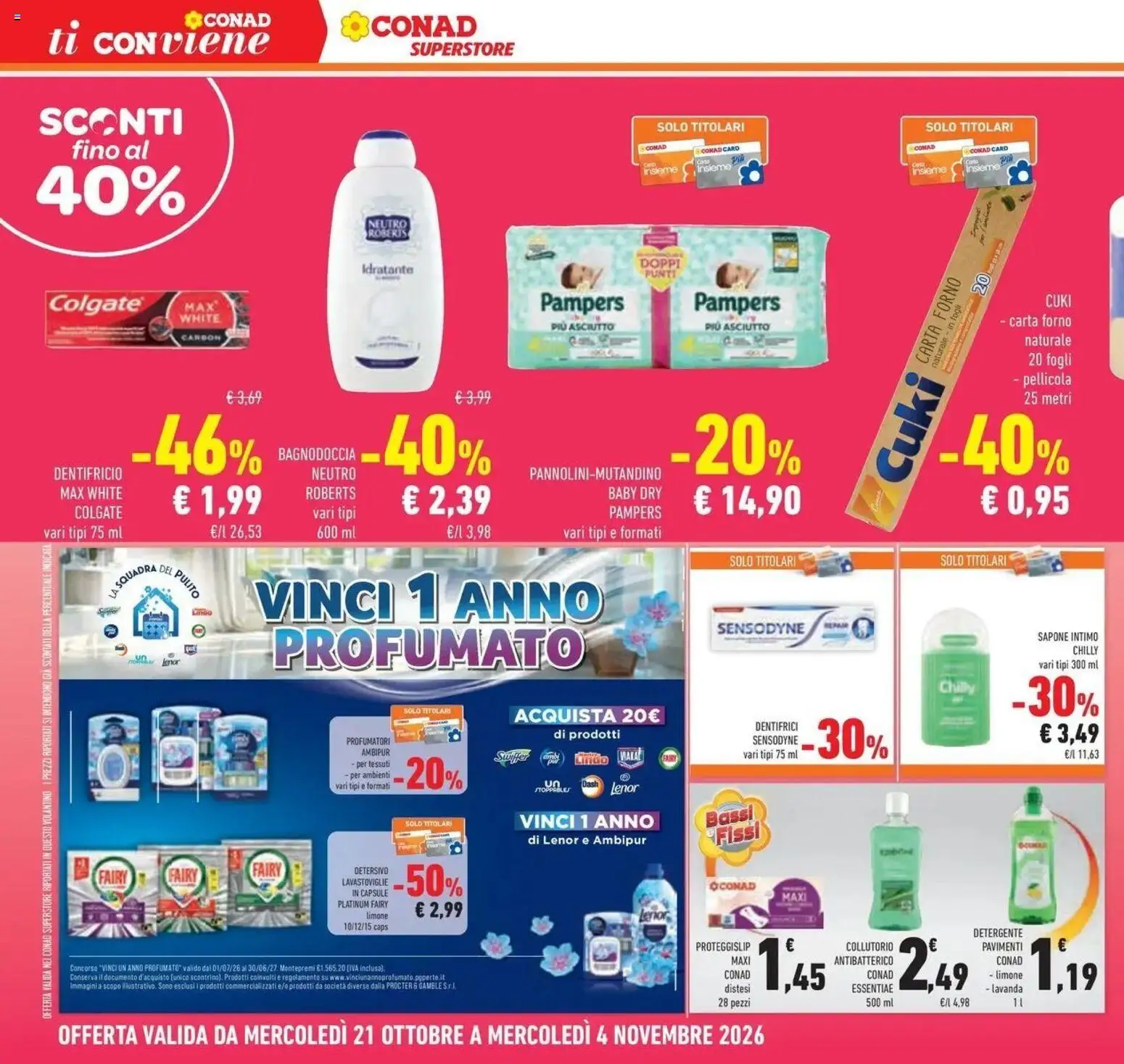 Anteprima volantino Conad dal 21/10/2026 prossima settimana | Pagina: 22 | Prodotti: Limone, Pampers, Forno, Doccia