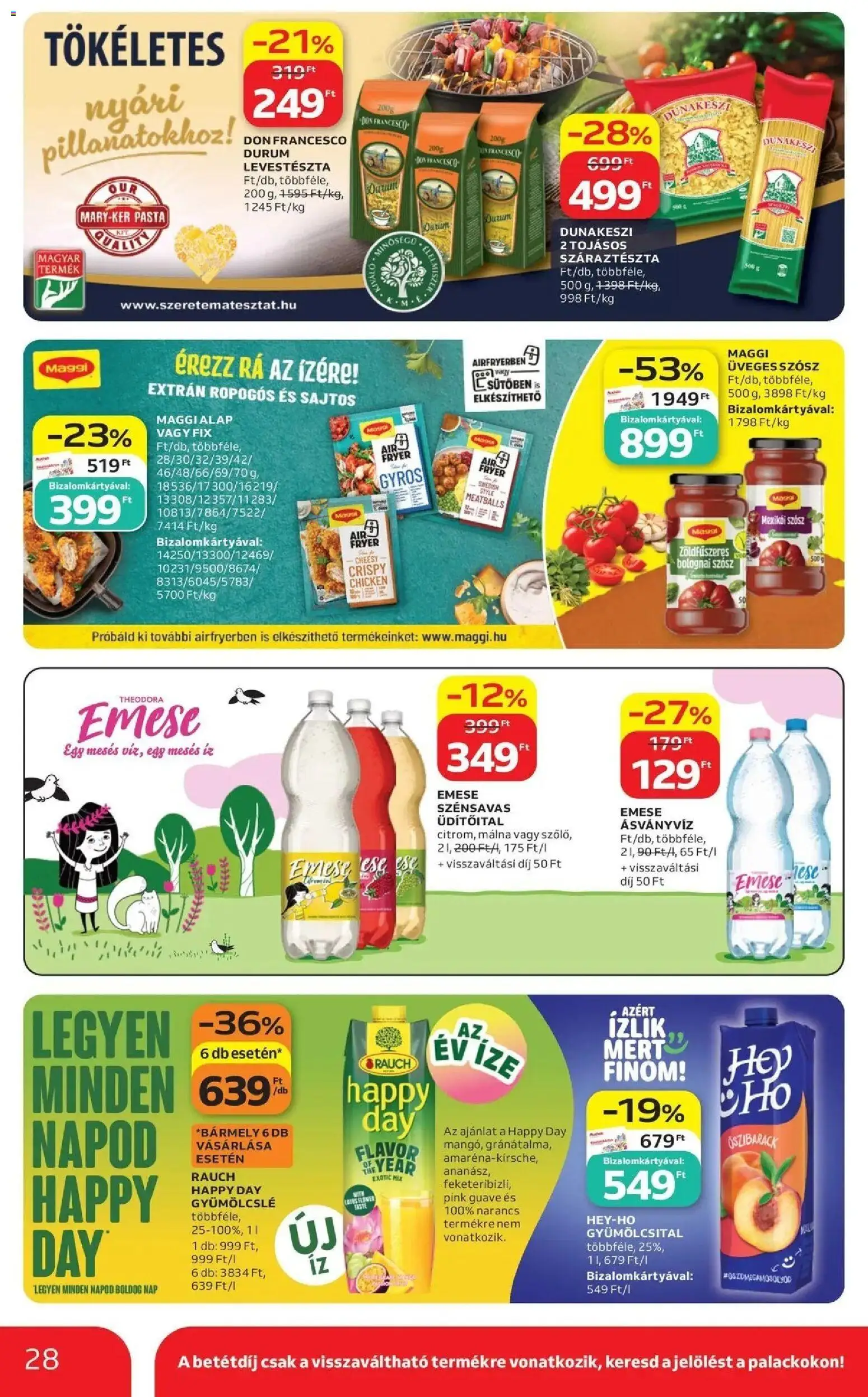 Auchan akciós újság Szolnok - 2026.08.13. -tól/töl > akció, lapozható szórólap 🛍️ | Oldal: 28 | Termékek: Üdítőital, Bolognai szósz, Málna, Rauch