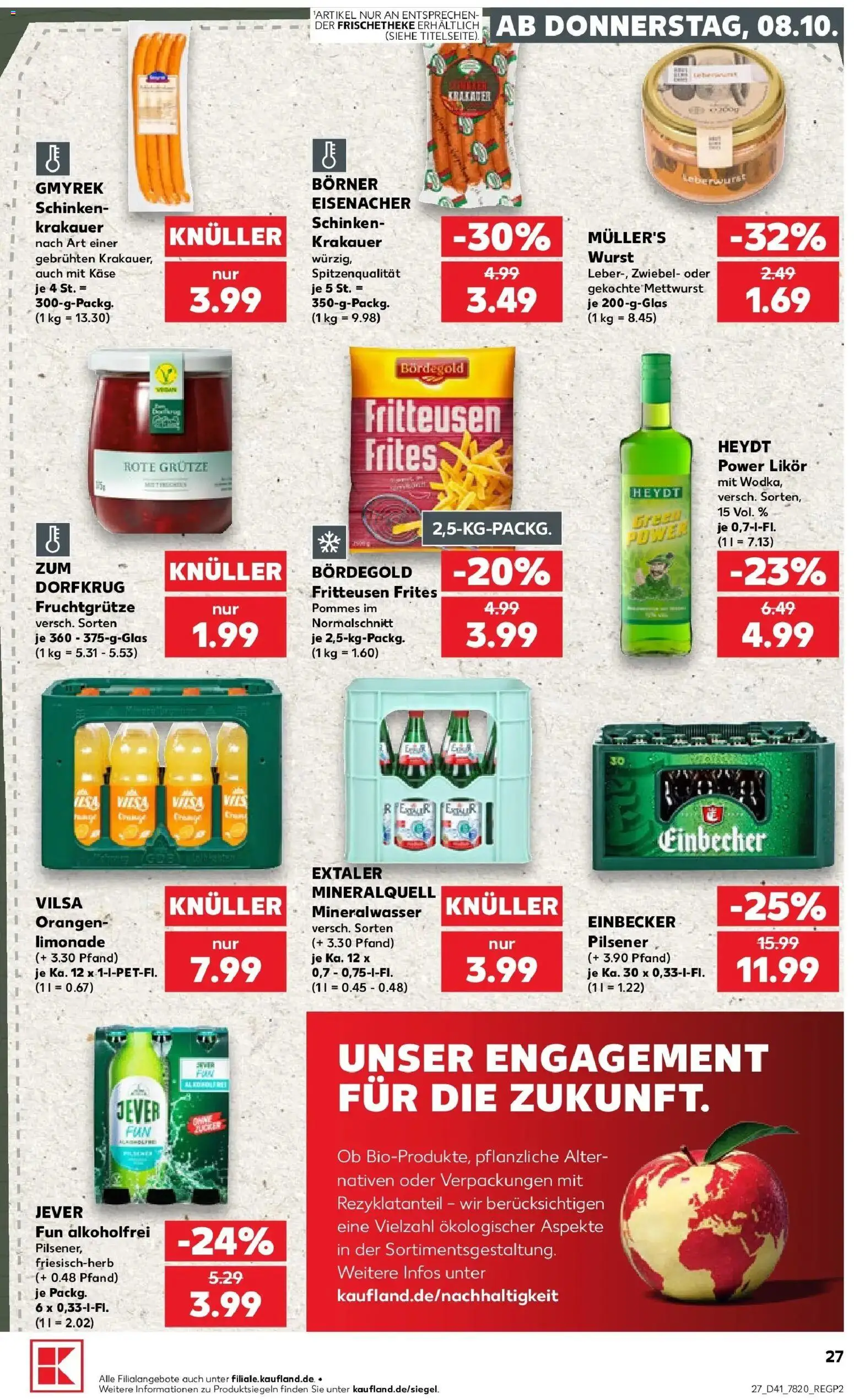 Kaufland Prospekt Alfeld (Leine) – gültig ab 08.10.2026 | Seite: 27 | Produkte: Käse, Likör, Orangen, Jever