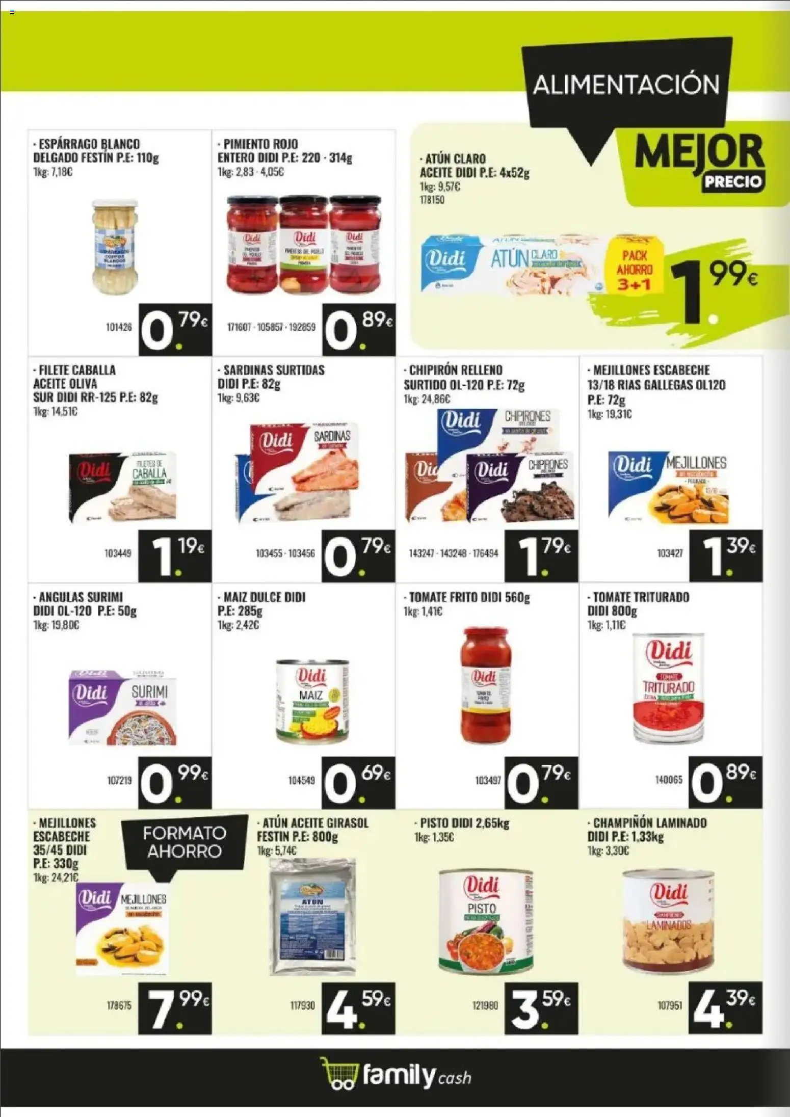Family Cash folleto │ válido desde el 08.06.2026 | Página: 10 | Productos: Mejillones escabeche, Aceite, Κάδος απορρυμάτων, Tomate triturado