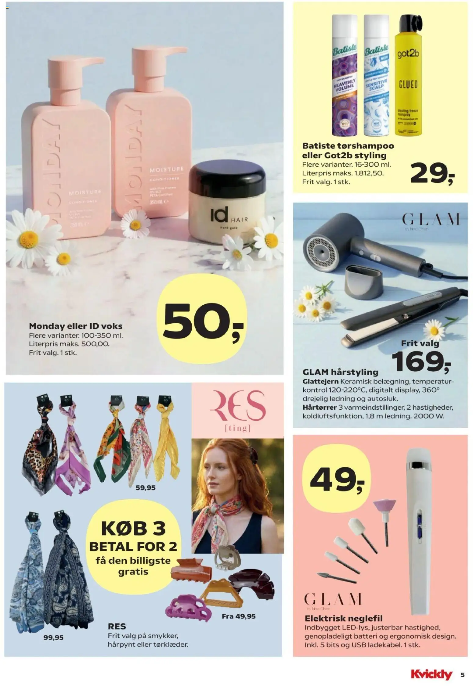 Kvickly tilbudsavis – gyldig fra 22.05.2026 | Side: 5 | Produkter: USB, Batteri, Hårtørrer, Glattejern