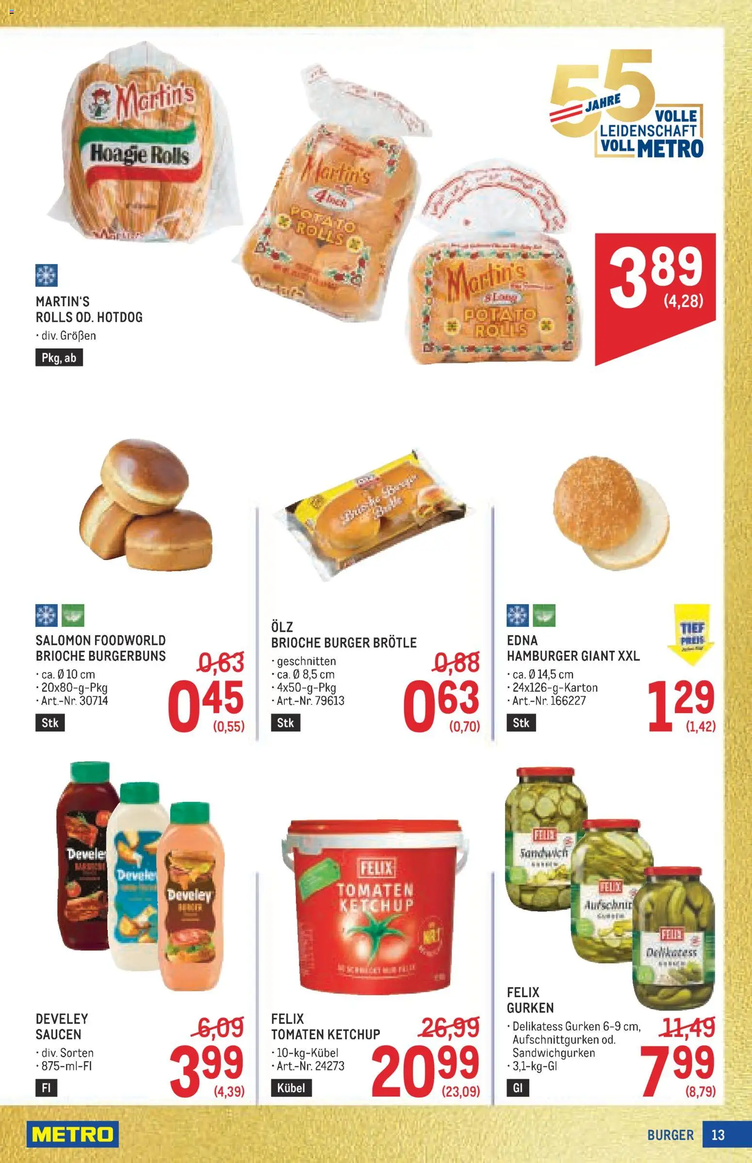 Metro angebote Profi gültig ab 03.09.2026 | Seite: 13 | Produkte: Gurken, Burger, Brioche, Tomaten